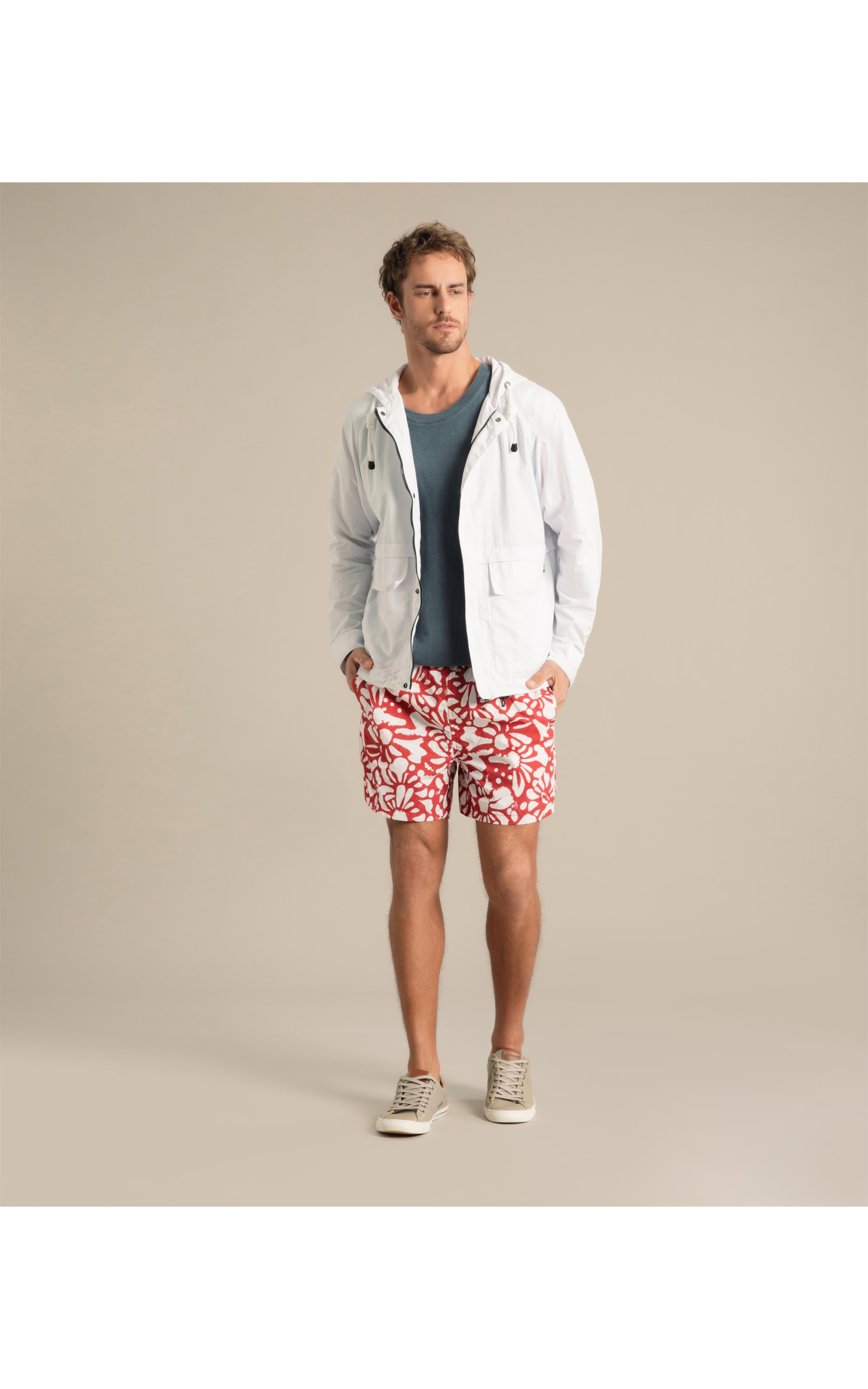 Beach Short Primal Regular Vermelho