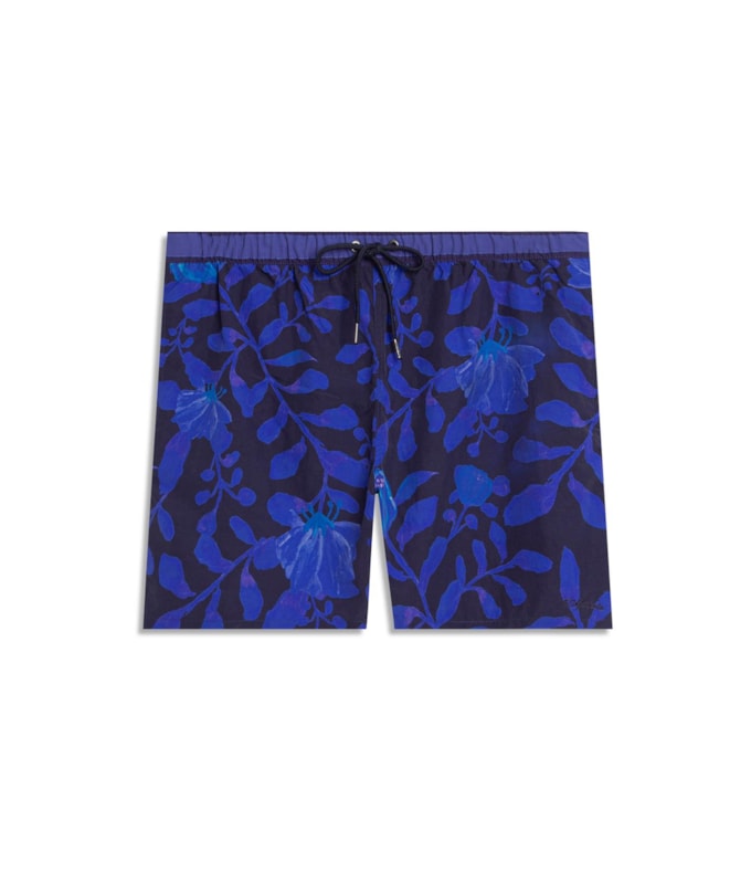 Beach Short Ramos Regular Azul Bic