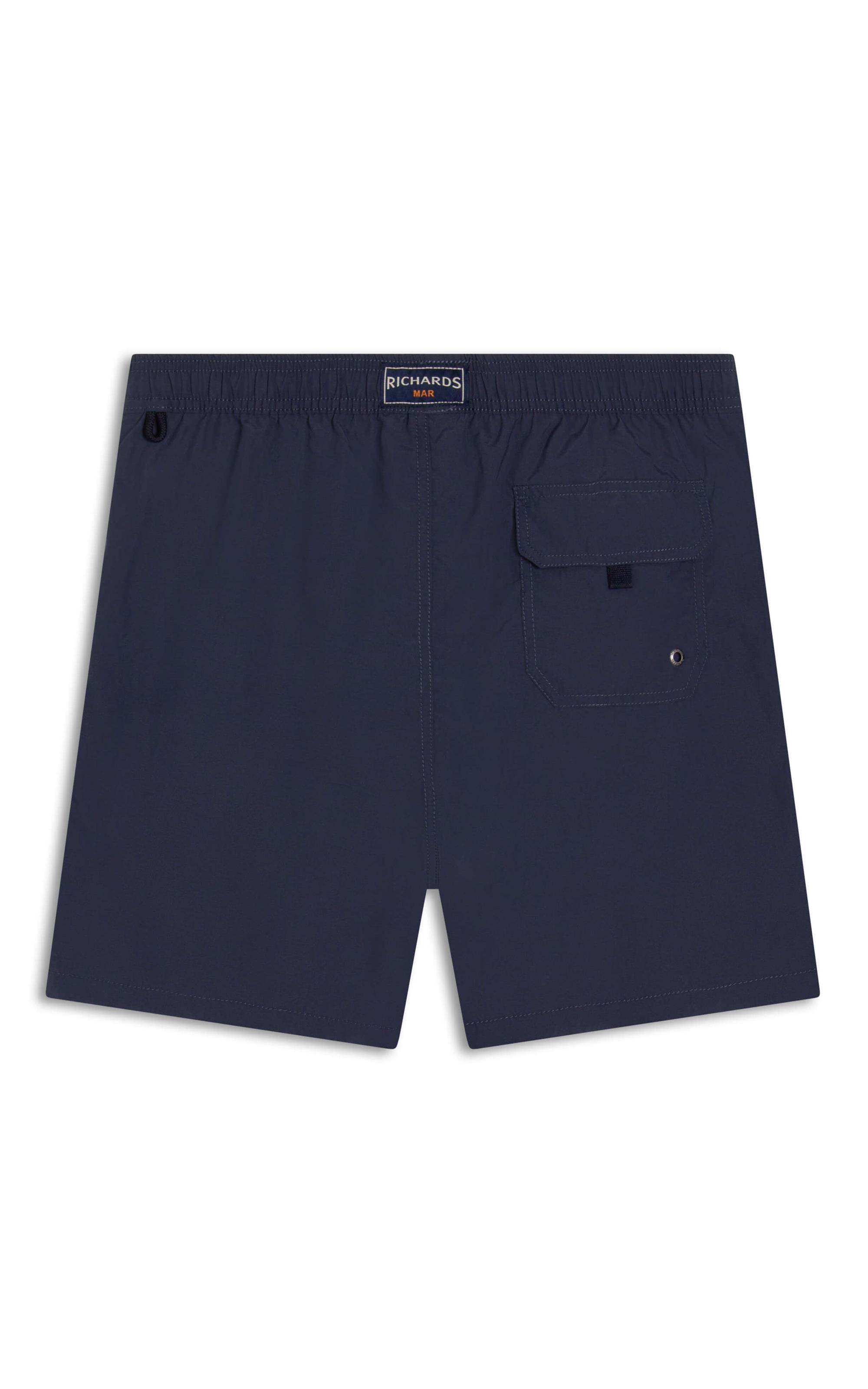 Beach Short Regular Crumpled Dark Navy