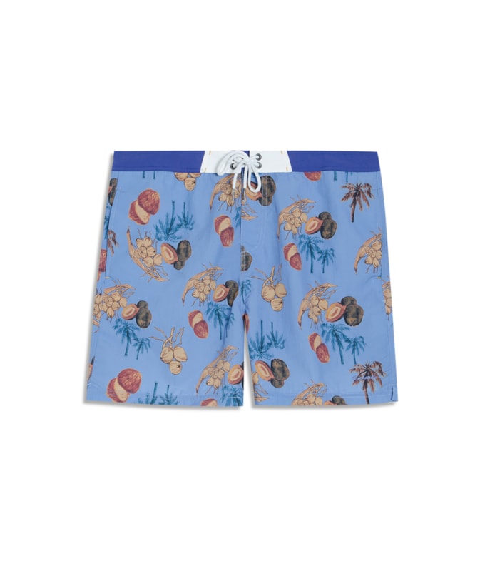 Beach Short Salve Surf Long Azul Pervante