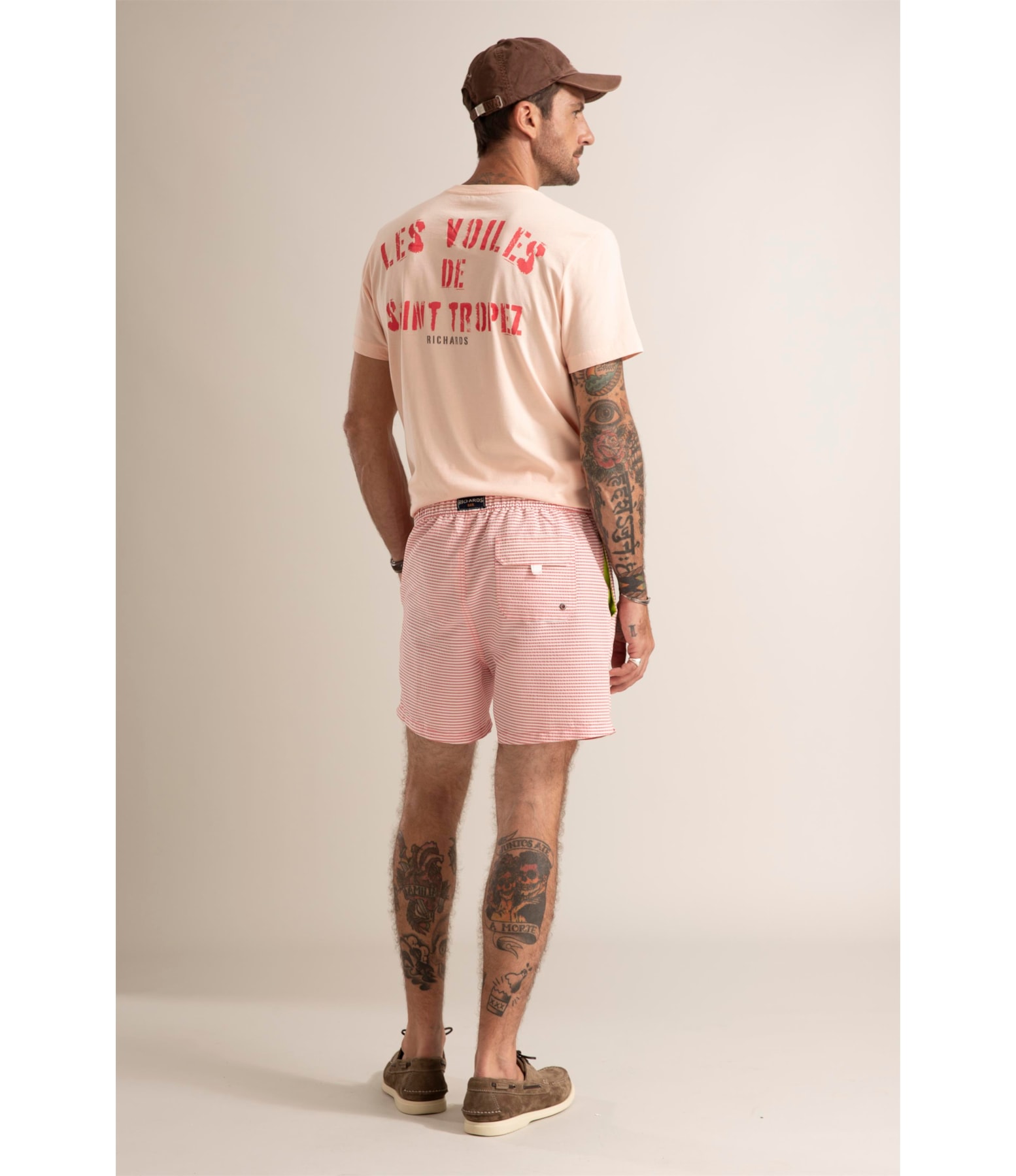 Beach Short Seersucker Vermelho