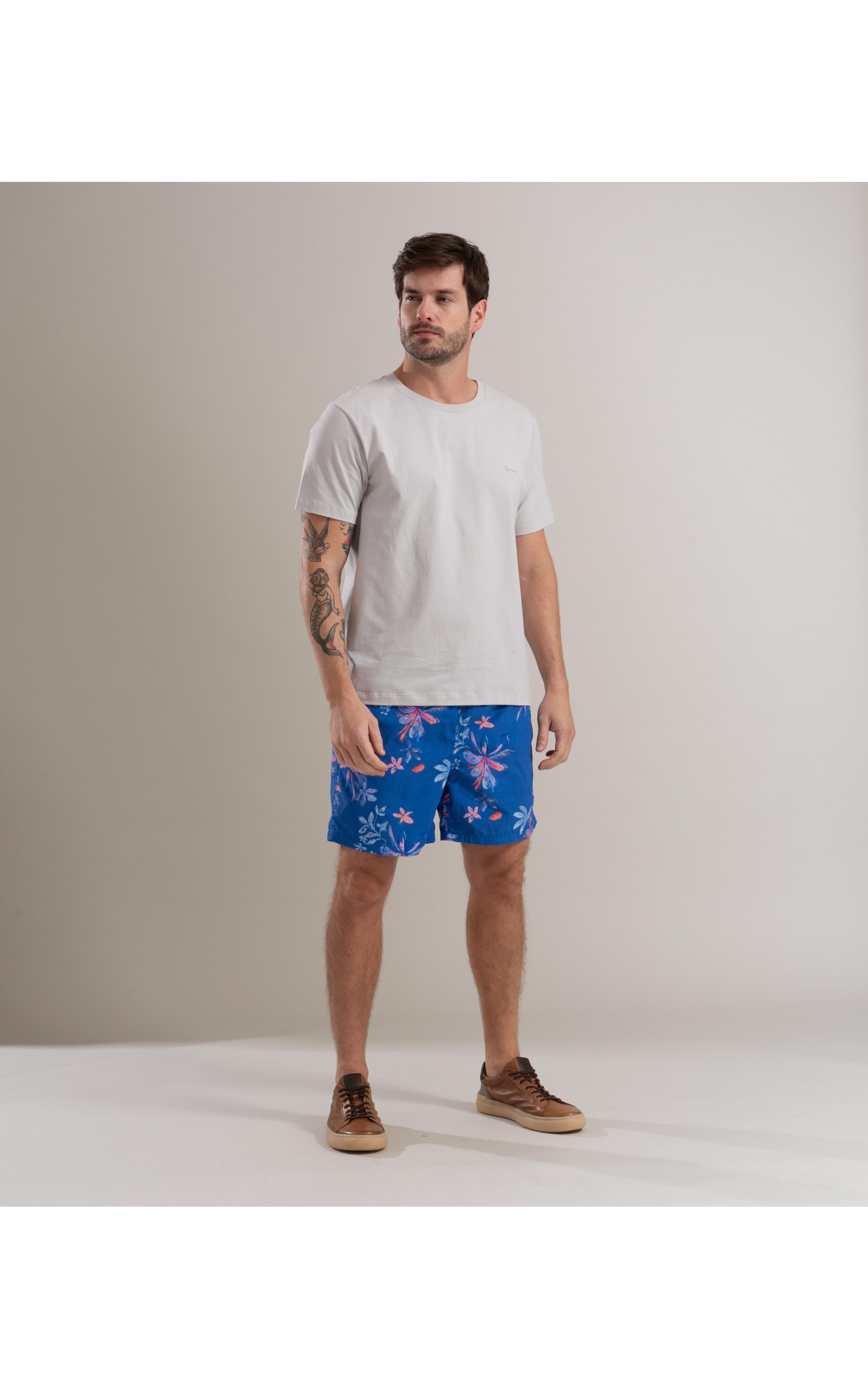 Beach Short Soft Flower Regular Azul Bic