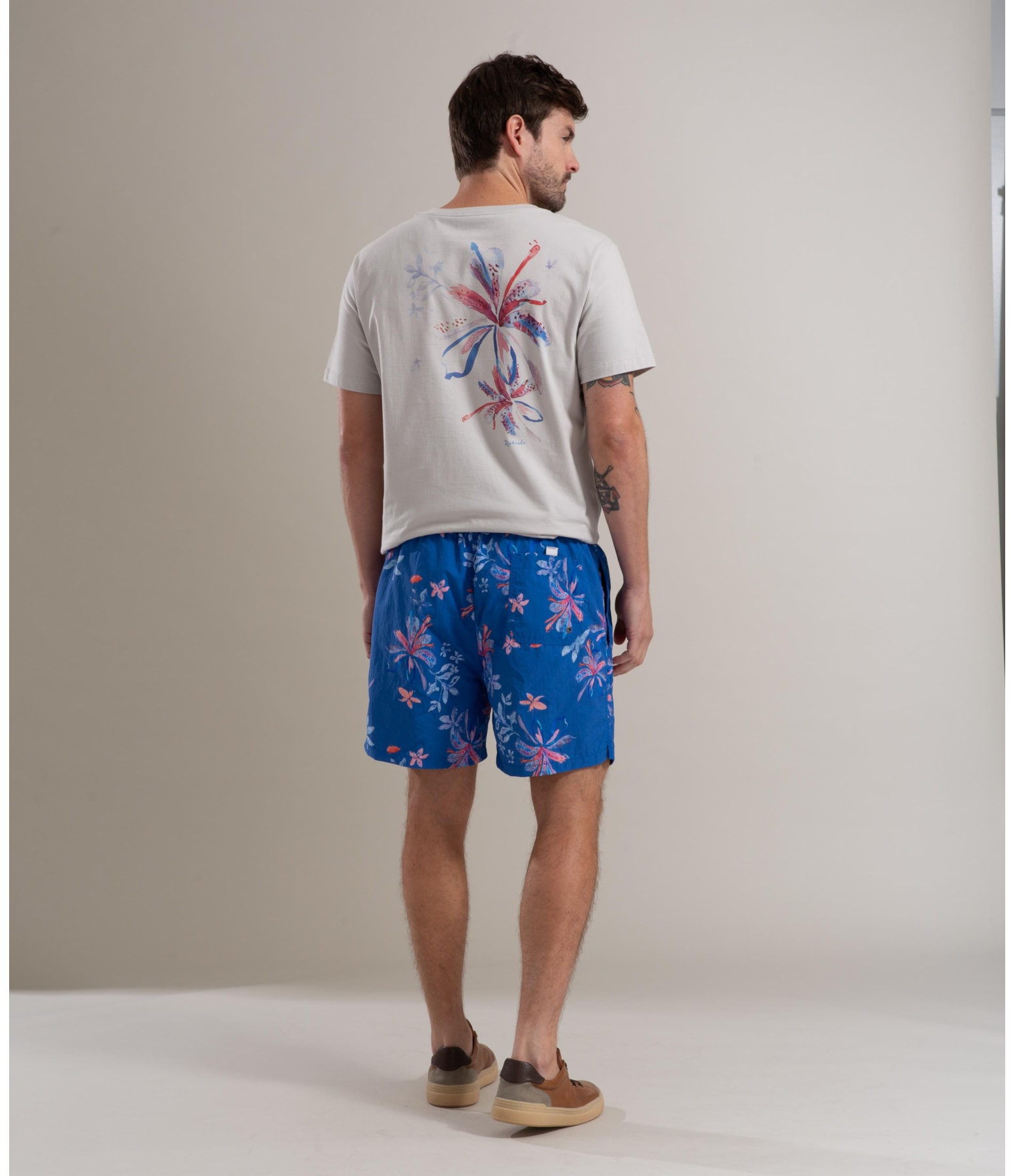 Beach Short Soft Flower Regular Azul Bic