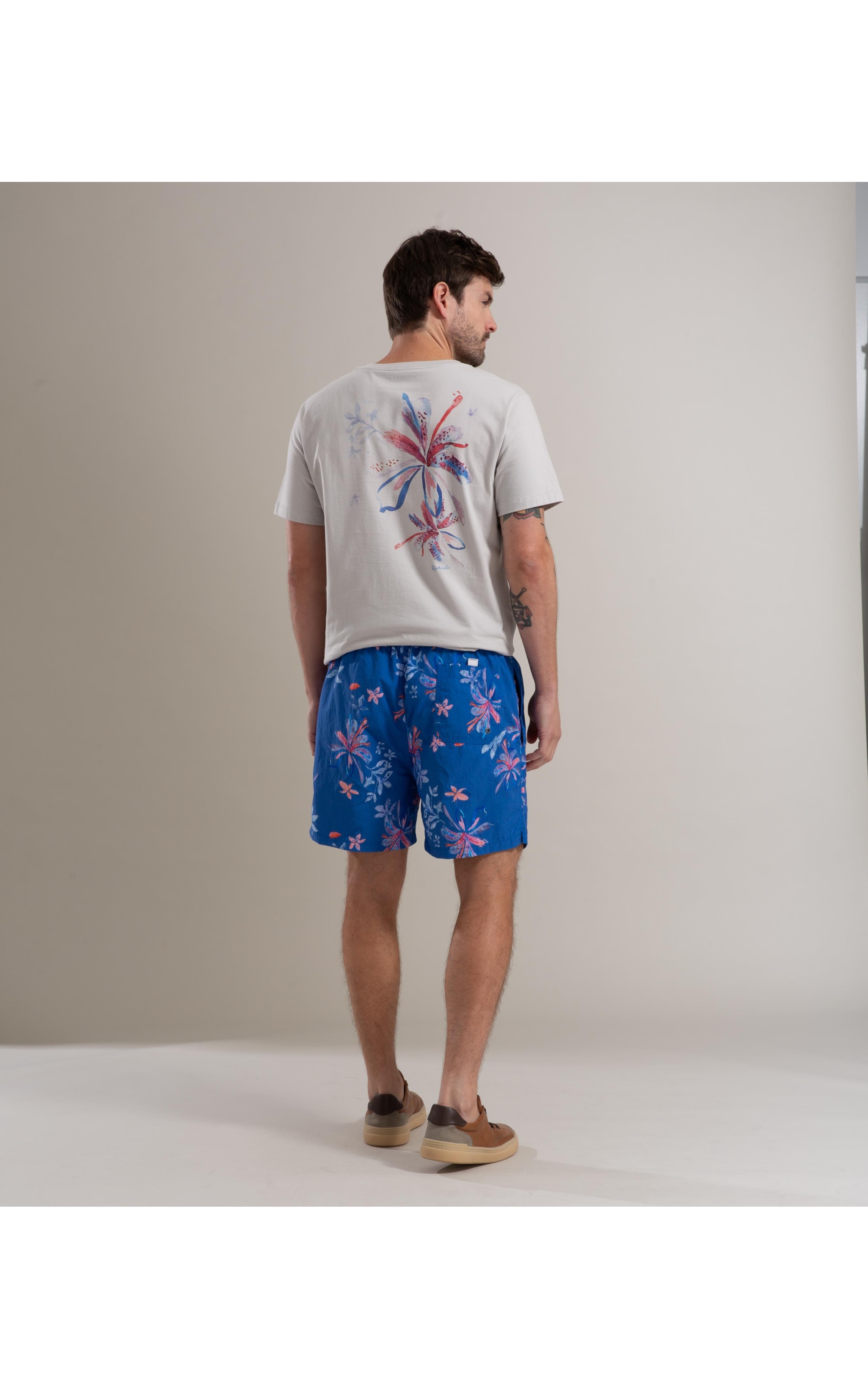Beach Short Soft Flower Regular Azul Bic