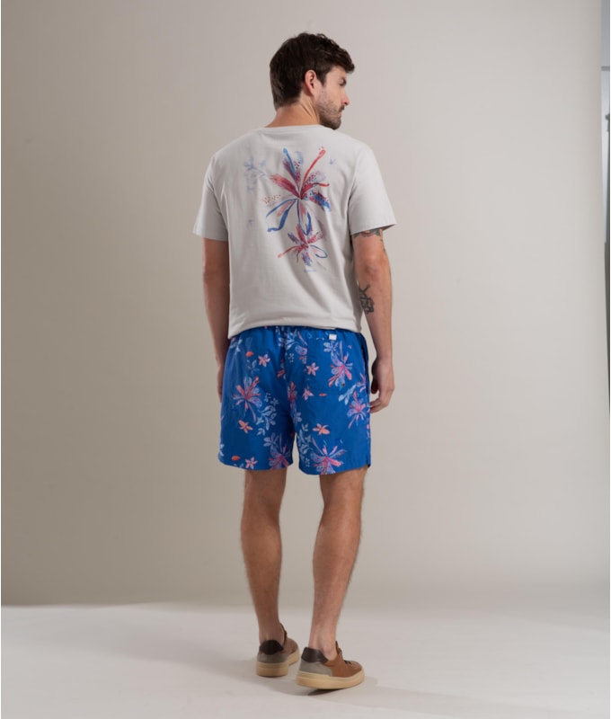 Beach Short Soft Flower Regular Azul Bic