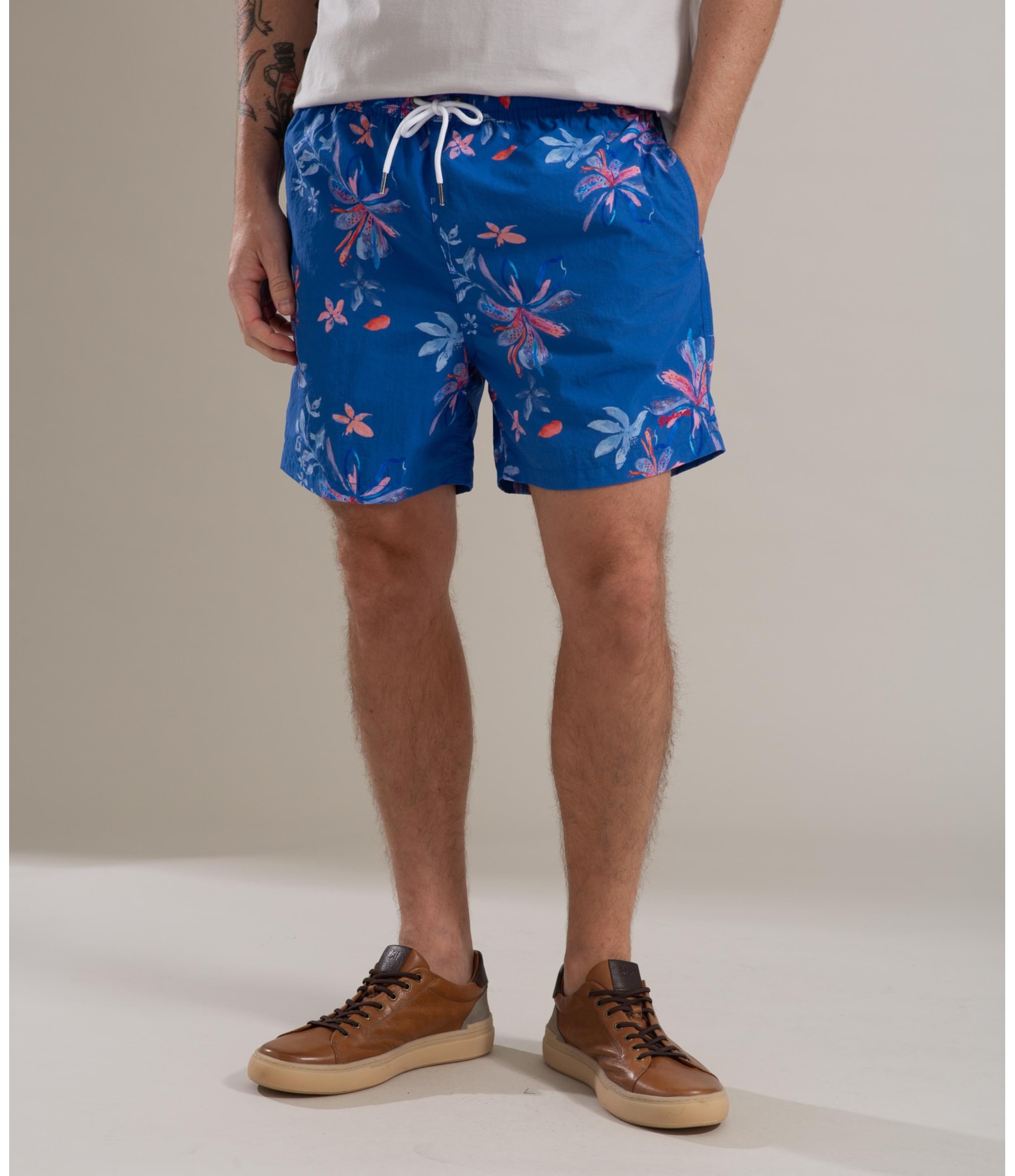 Beach Short Soft Flower Regular Azul Bic