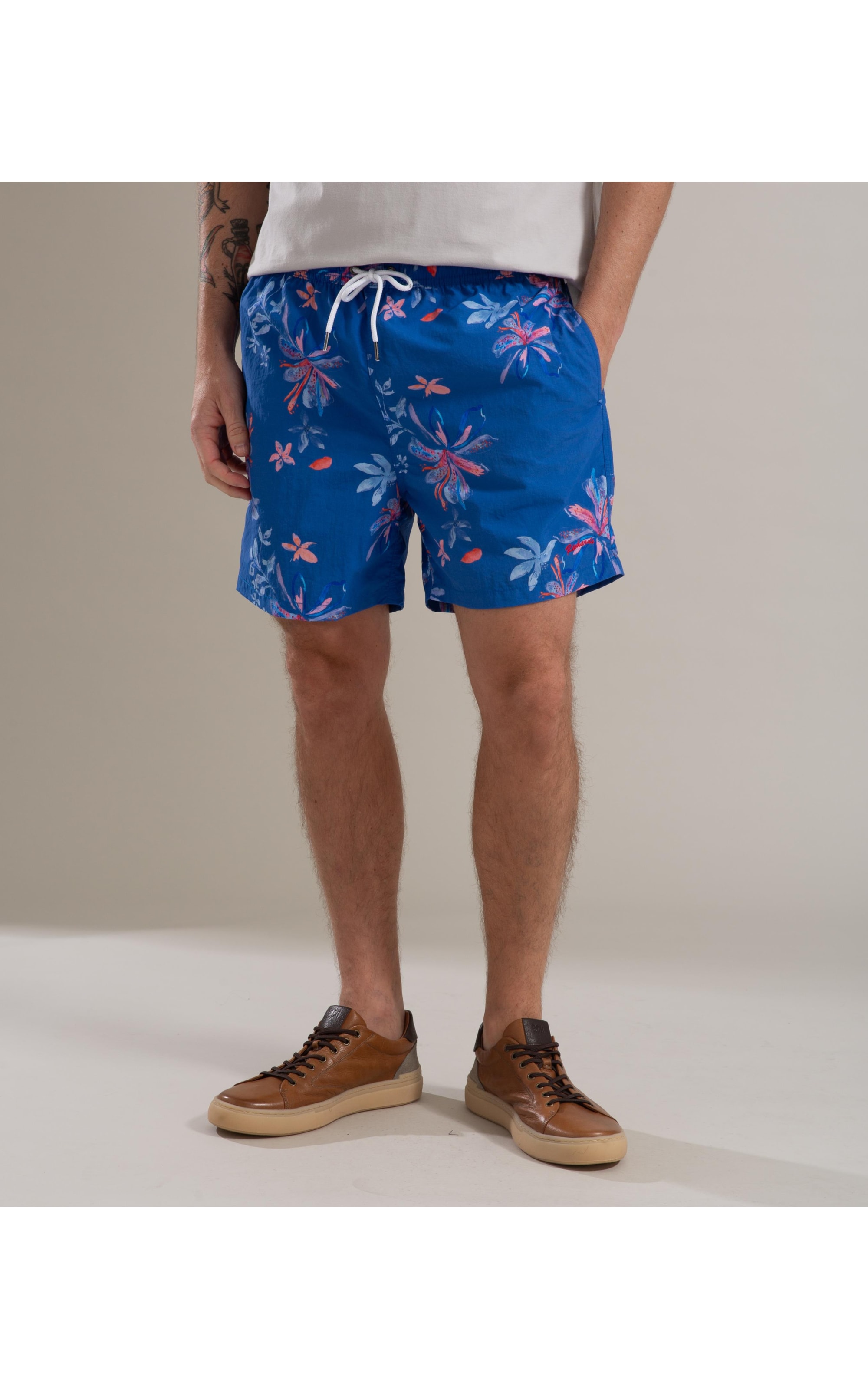 Beach Short Soft Flower Regular Azul Bic