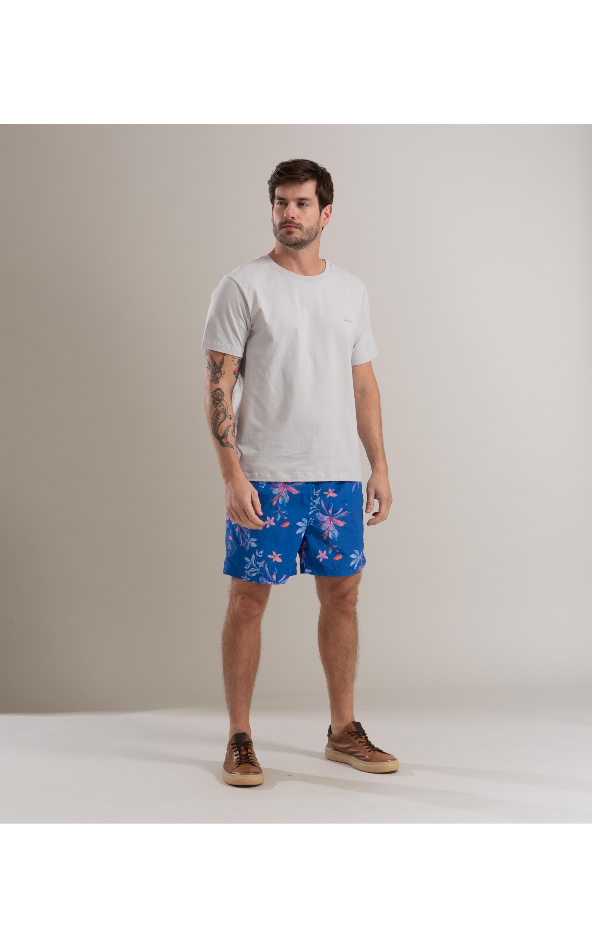 Beach Short Soft Flower Regular Azul Bic