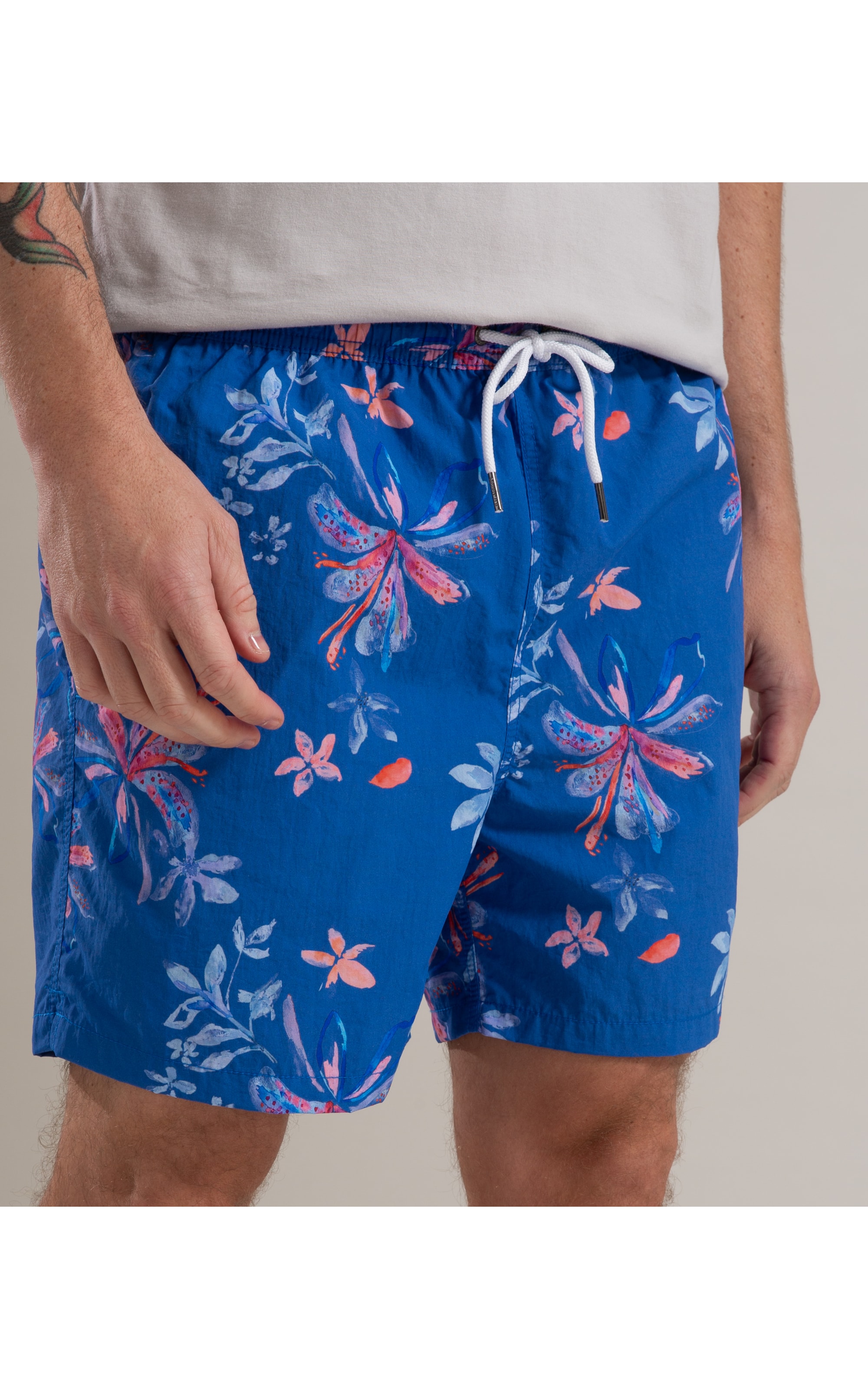 Beach Short Soft Flower Regular Azul Bic