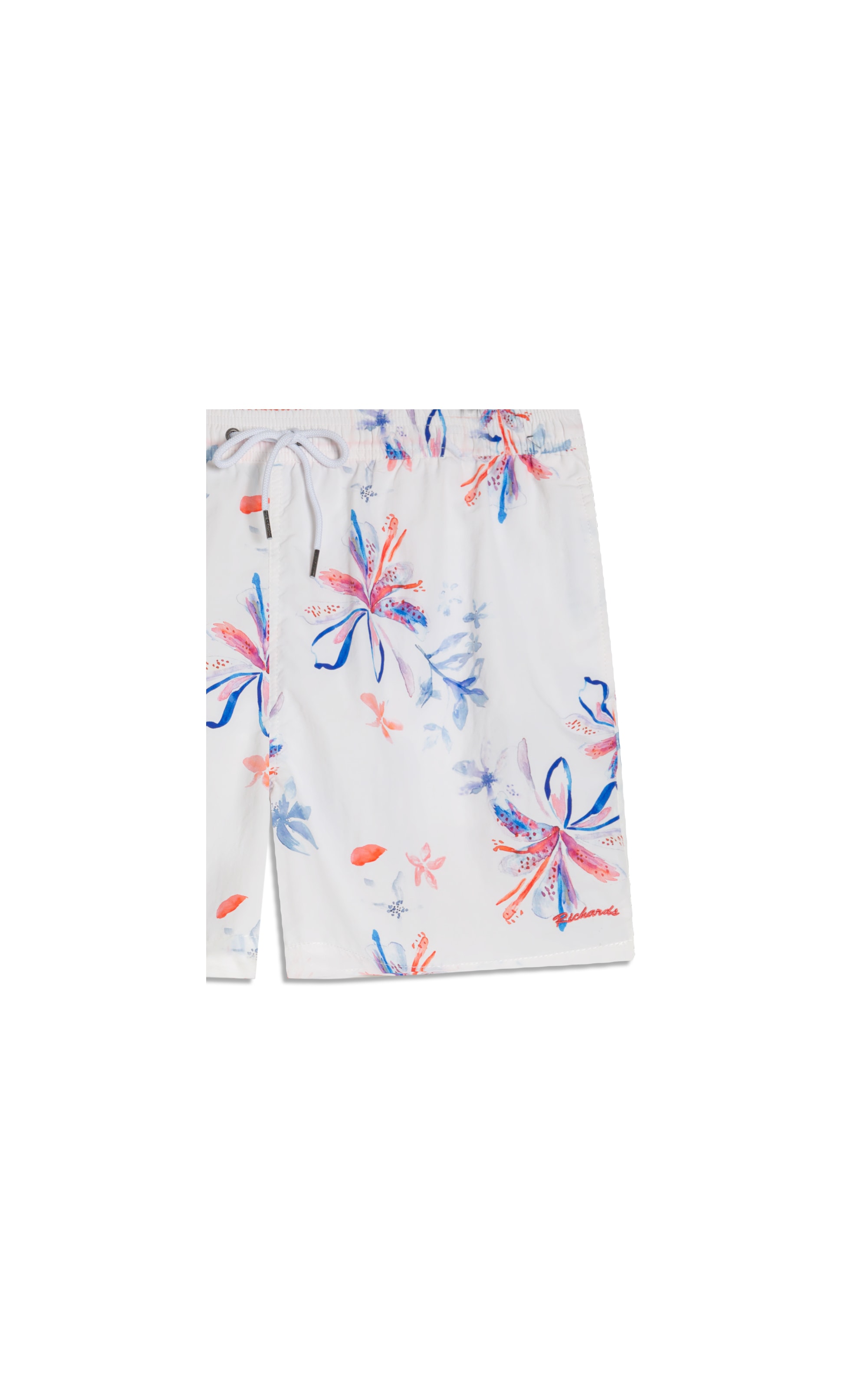 Beach Short Soft Flower Regular Branco