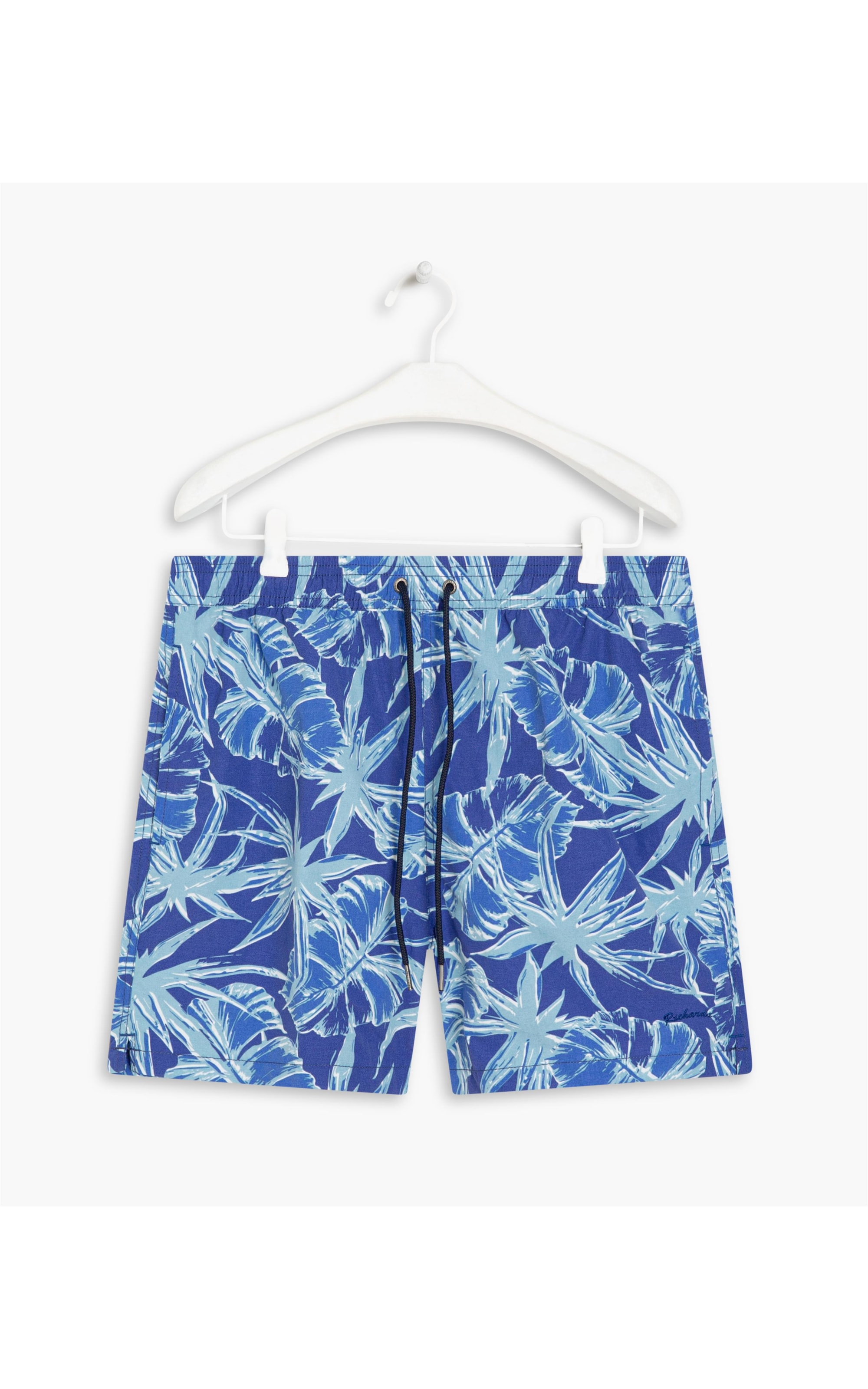 Beach  Short Star Flowers Re Azul Bic