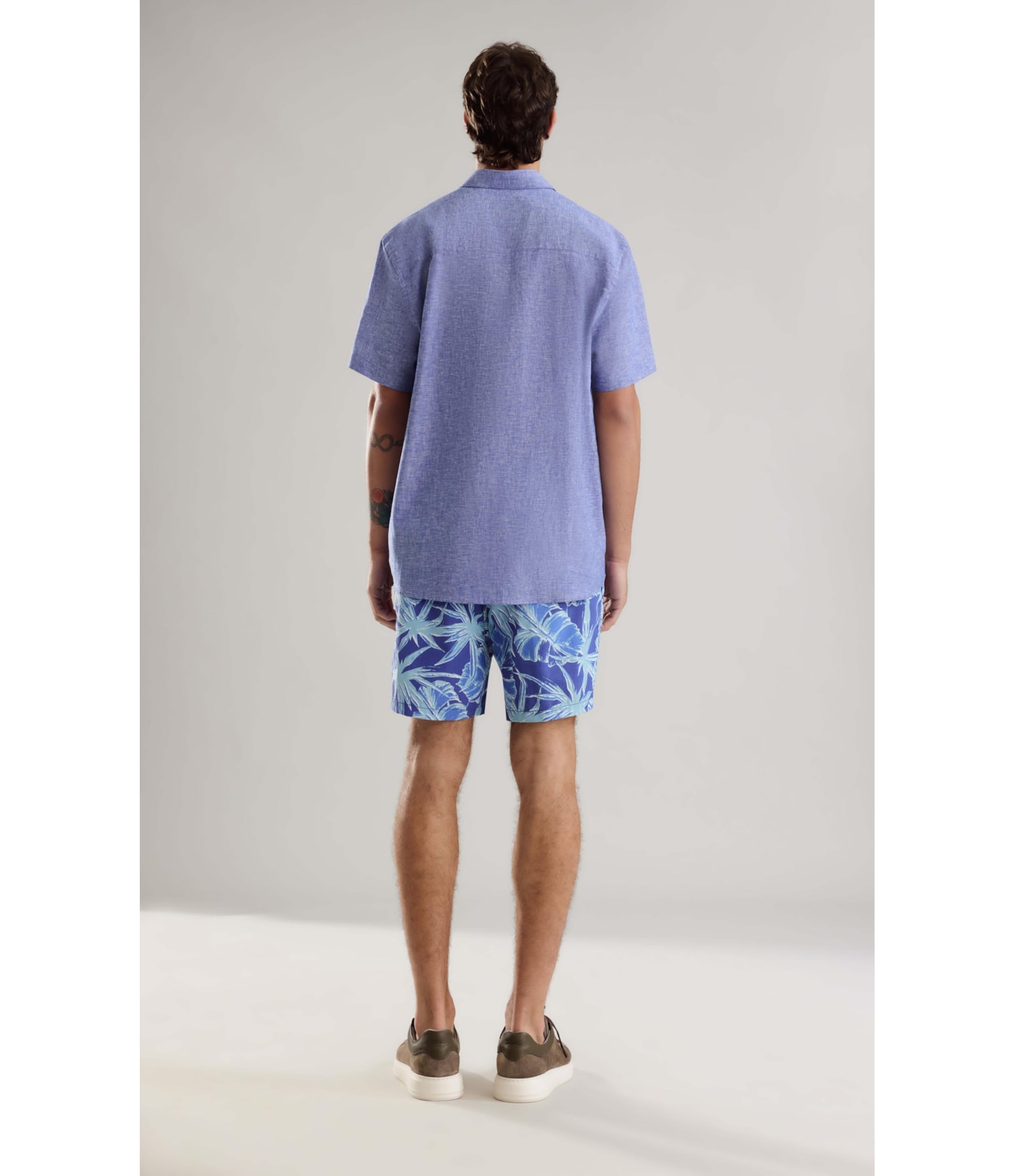 Beach Short Star Flowers Regular Azul Bic