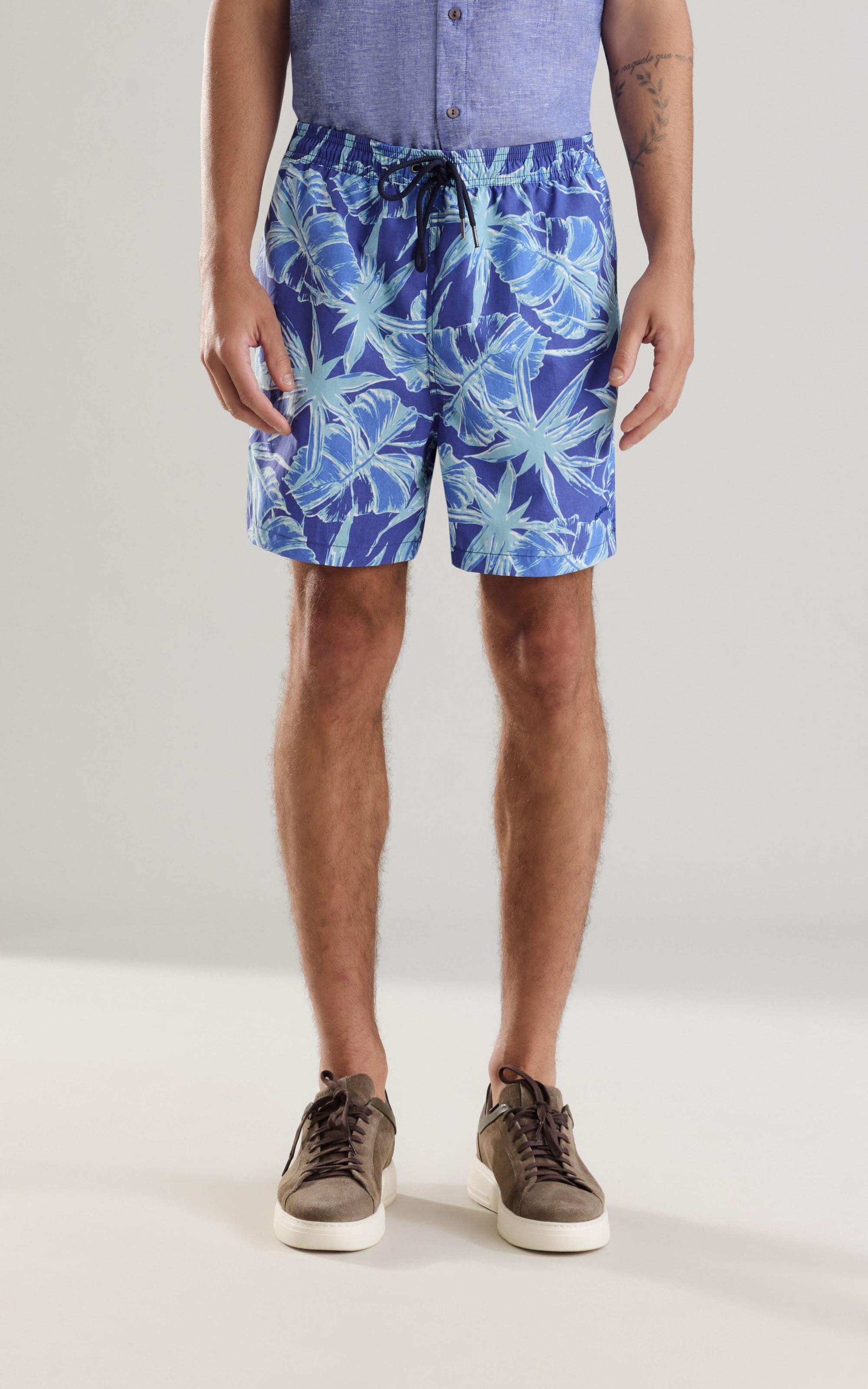 Beach Short Star Flowers Regular Azul Bic