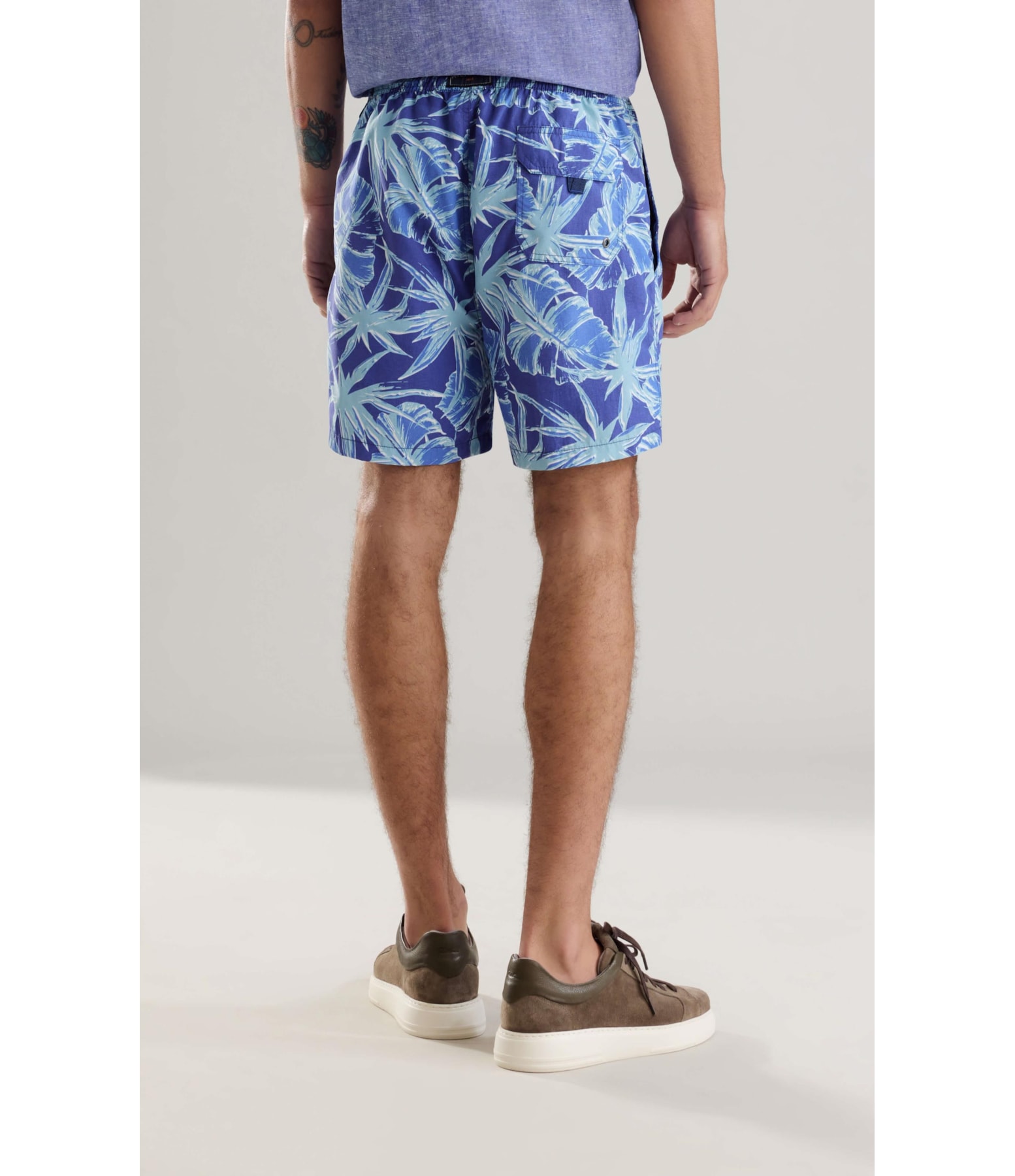 Beach Short Star Flowers Regular Azul Bic