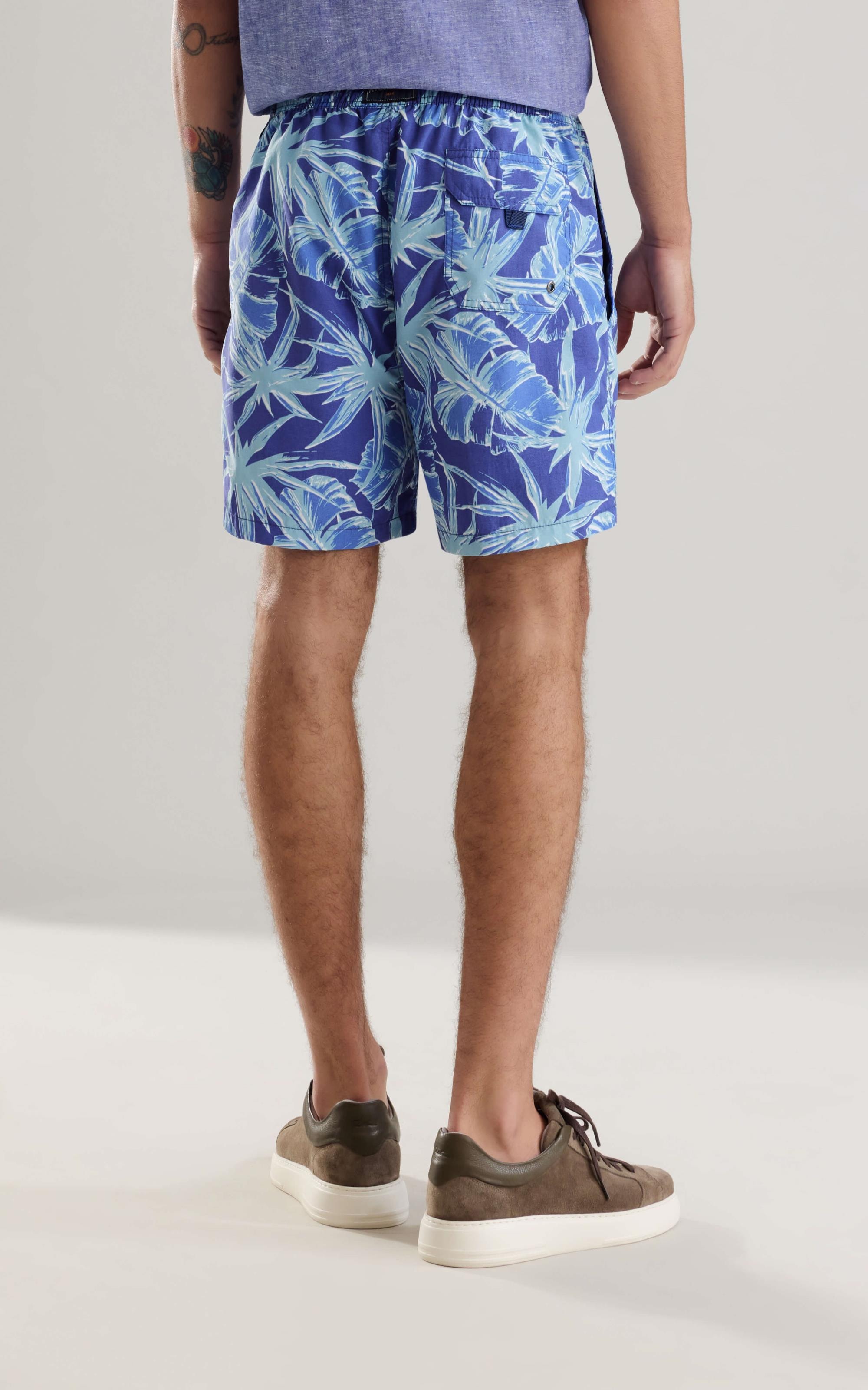 Beach Short Star Flowers Regular Azul Bic