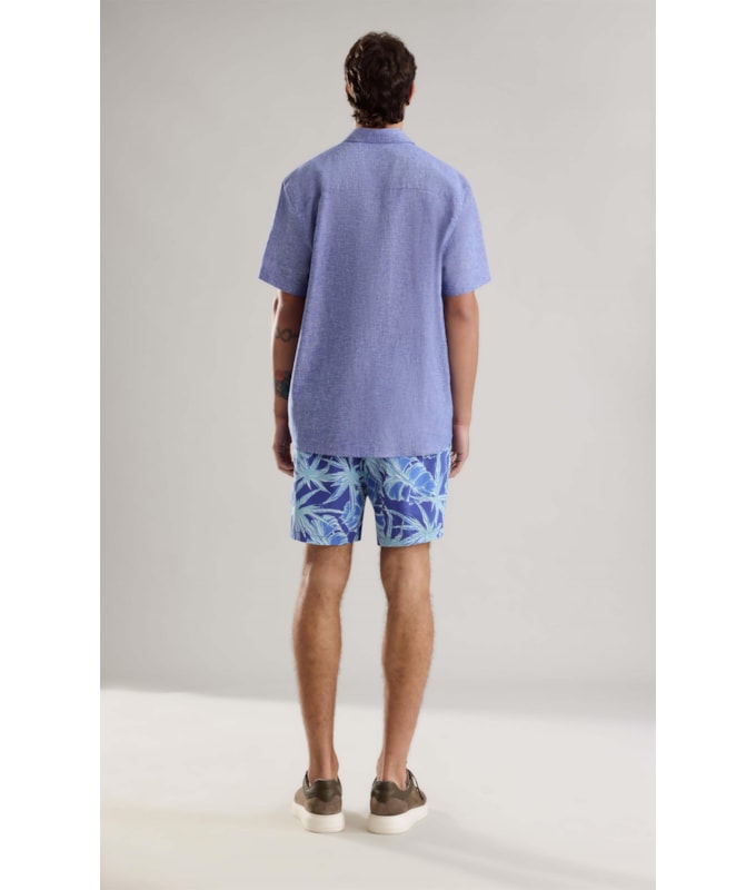 Beach Short Star Flowers Regular Azul Bic