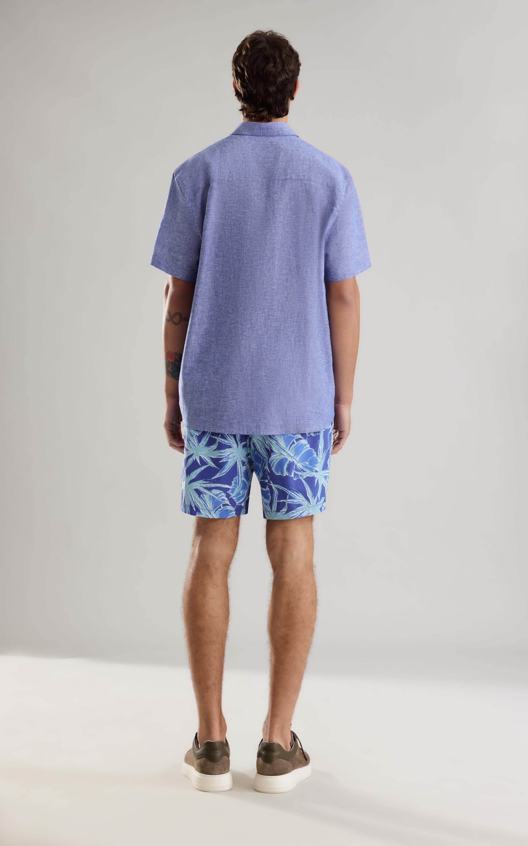 Beach Short Star Flowers Regular Azul Bic