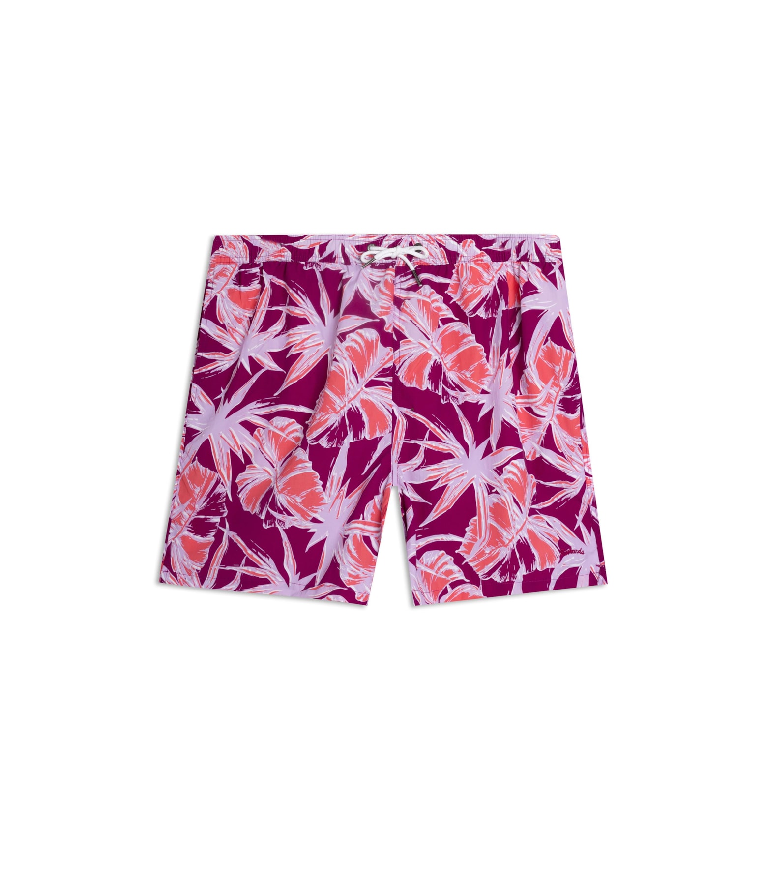 Beach Short Star Flowers Regular Fucsia
