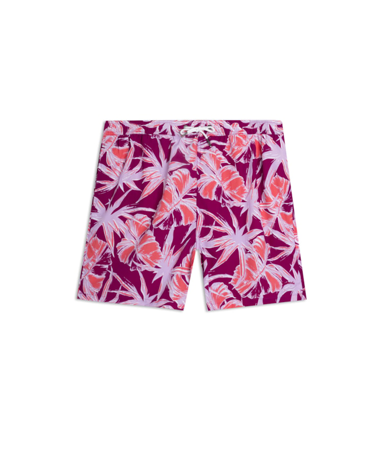 Beach Short Star Flowers Regular Fucsia
