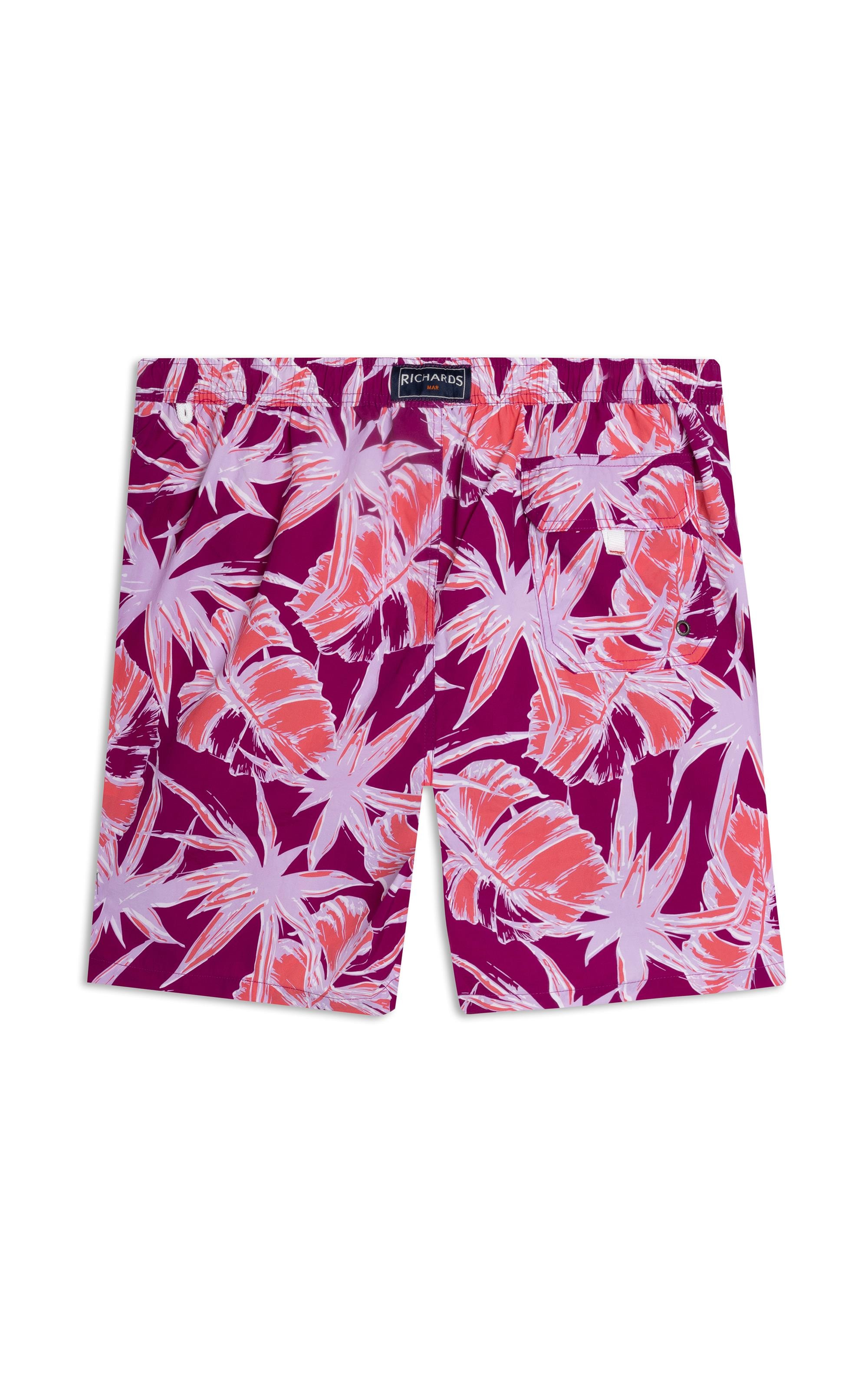 Beach Short Star Flowers Regular Fucsia