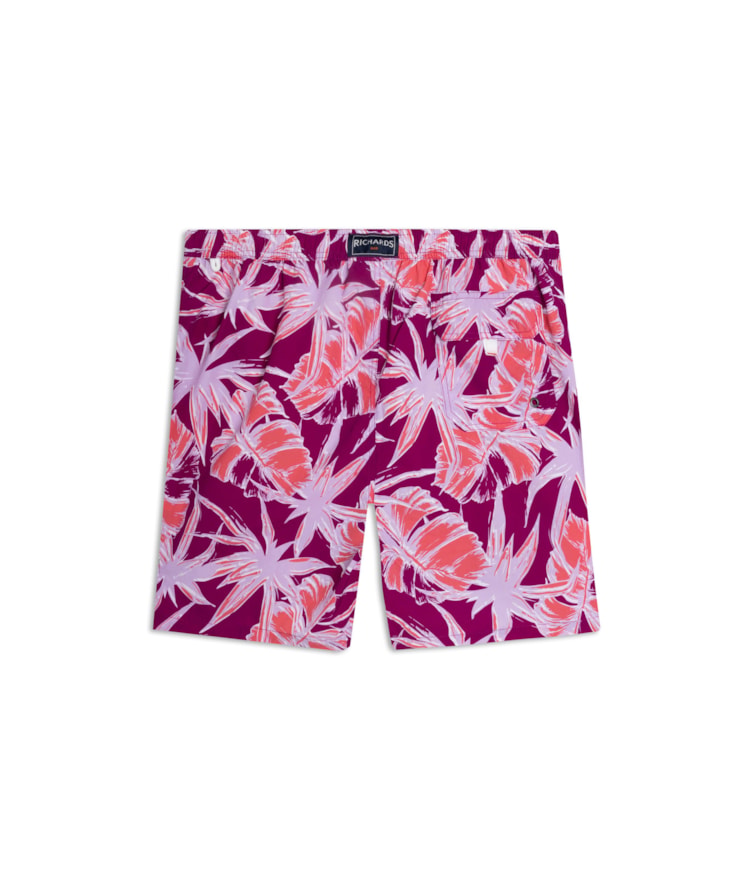 Beach Short Star Flowers Regular Fucsia