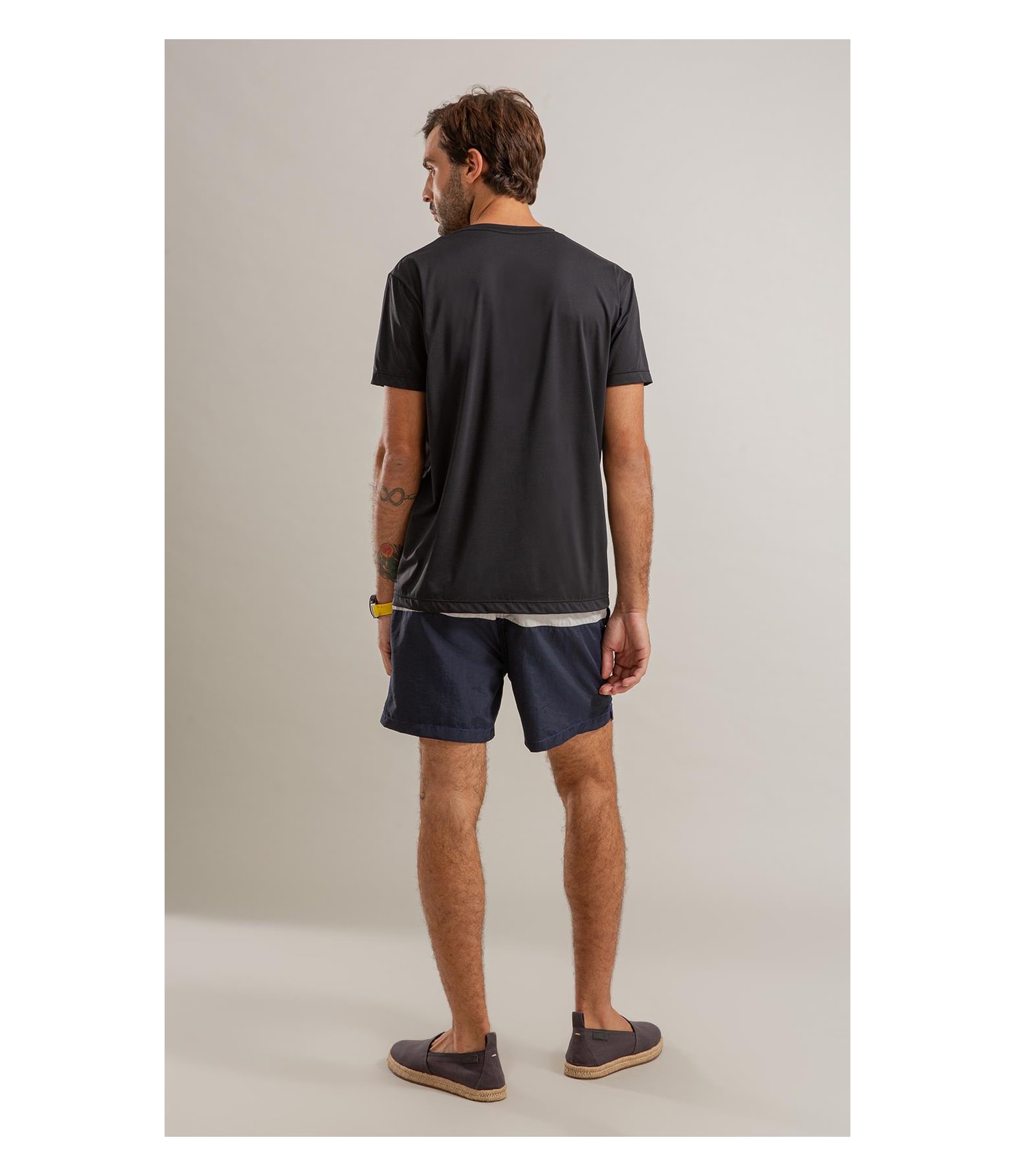 Beach Short Stripes Crumpled Regular Dark Navy