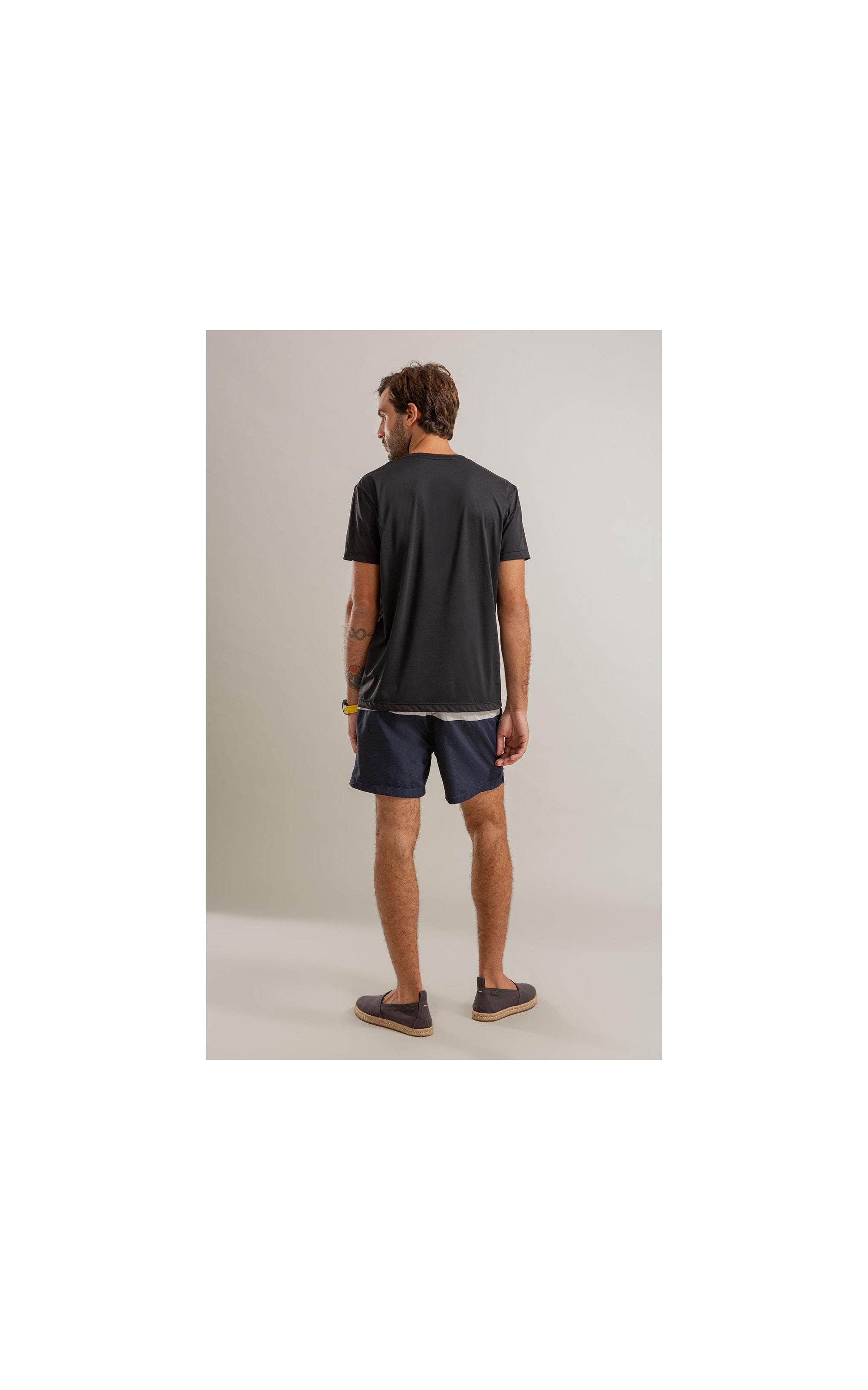 Beach Short Stripes Crumpled Regular Dark Navy