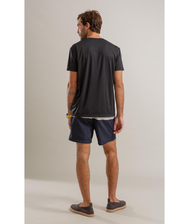 Beach Short Stripes Crumpled Regular Dark Navy