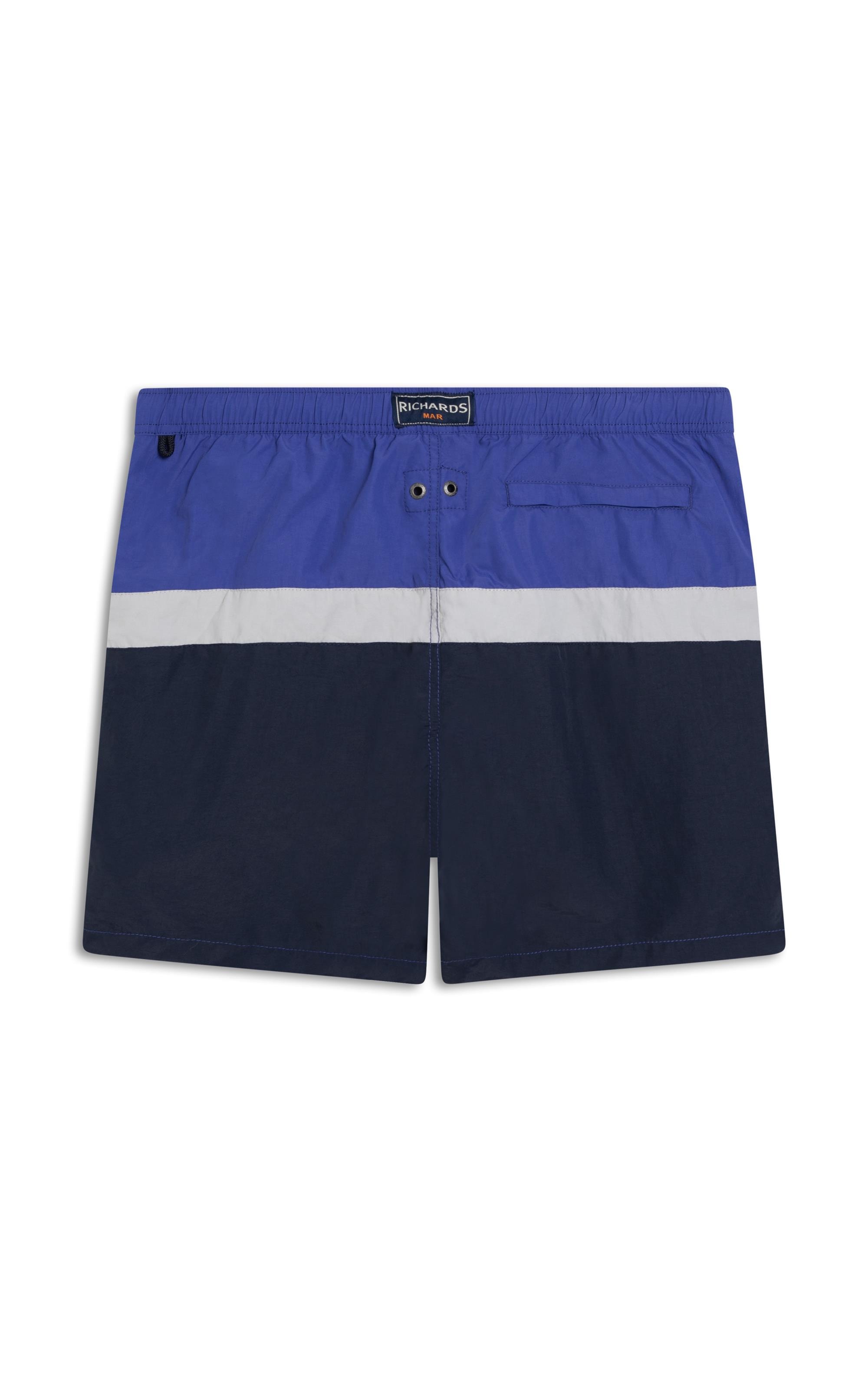 Beach Short Stripes Crumpled Regular Dark Navy
