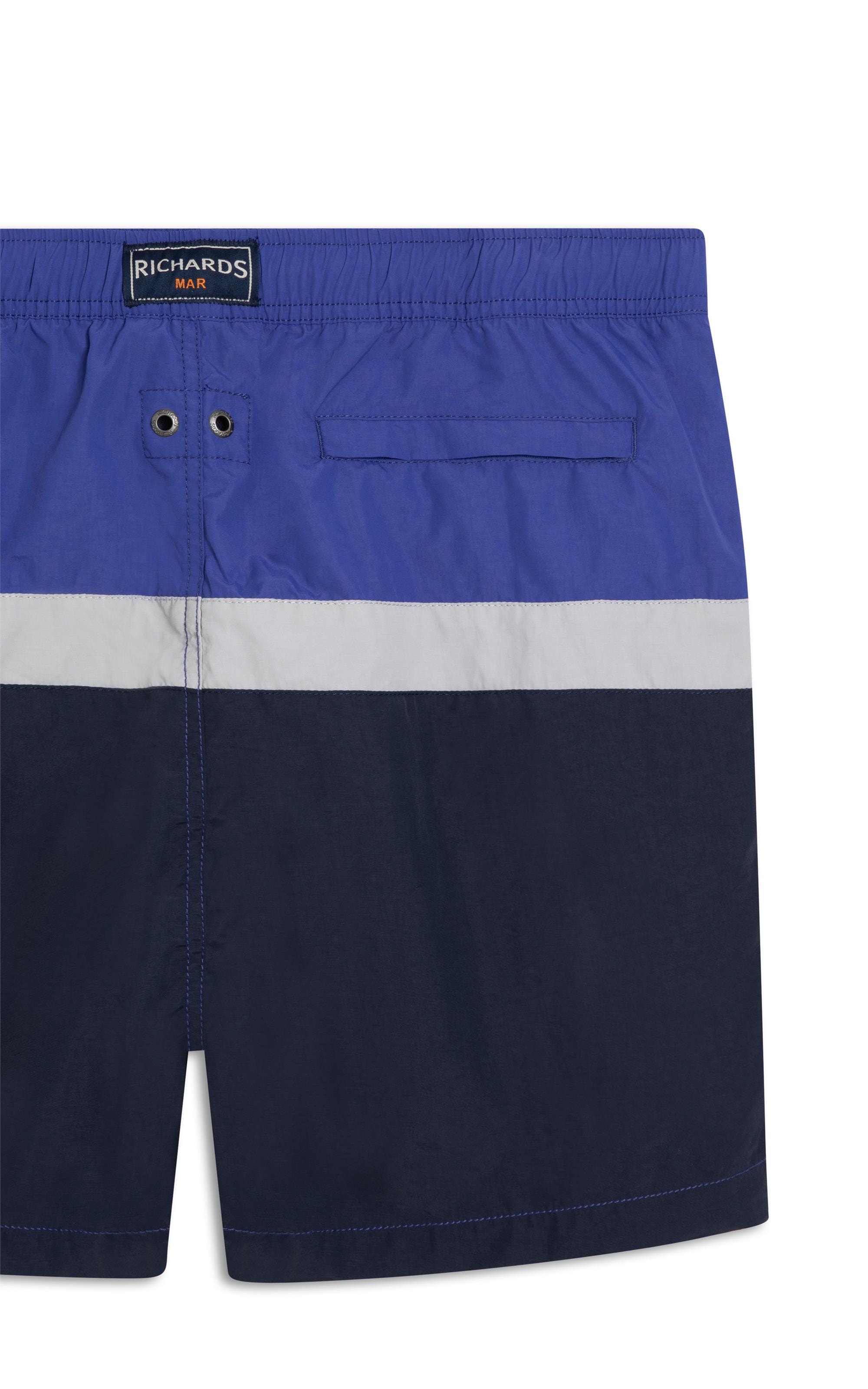 Beach Short Stripes Crumpled Regular Dark Navy