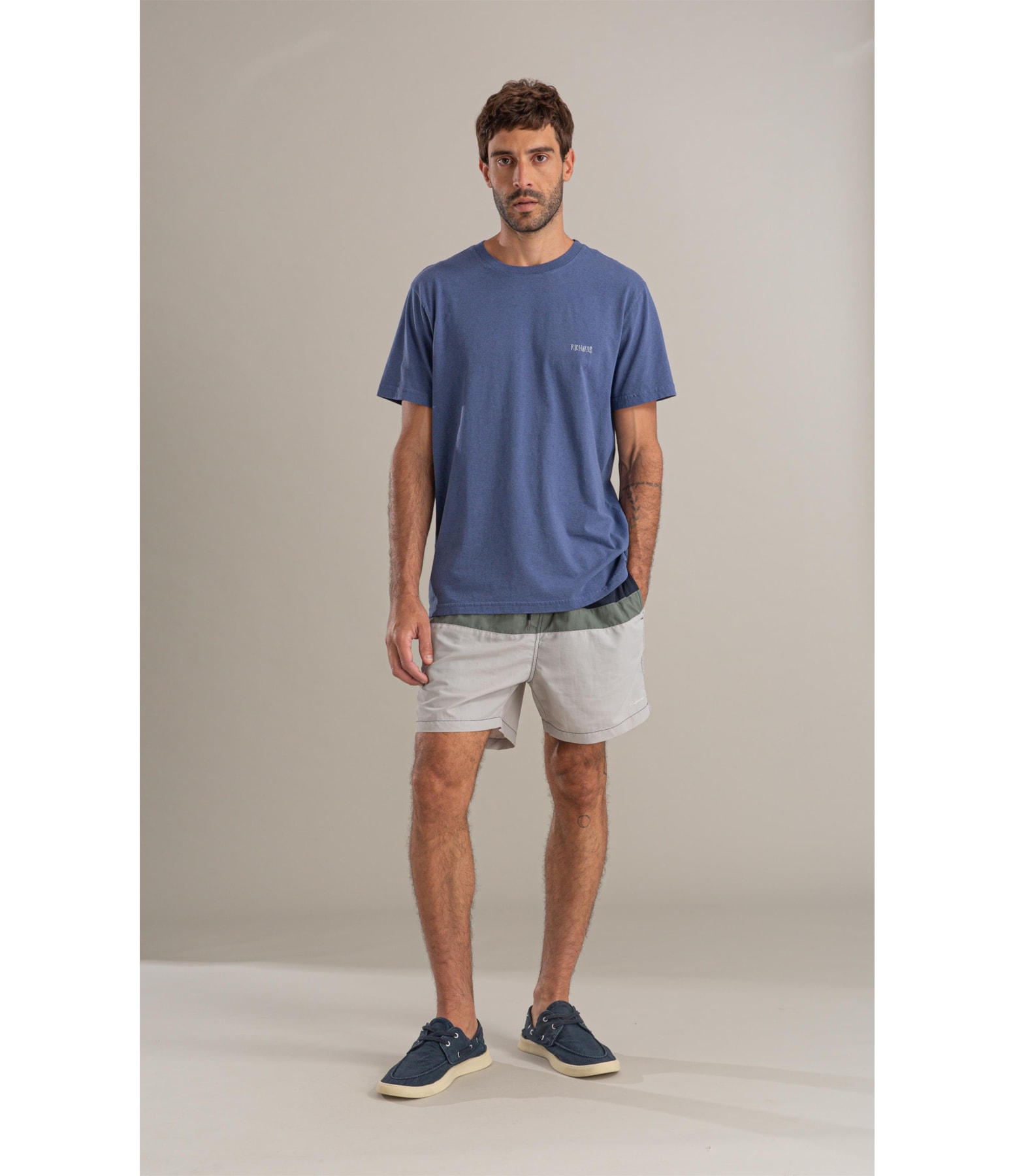 Beach Short Stripes Crumpled Regular Verde Army