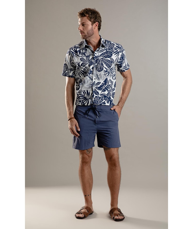 Beach Short Surf Crumpled Azul Jeans