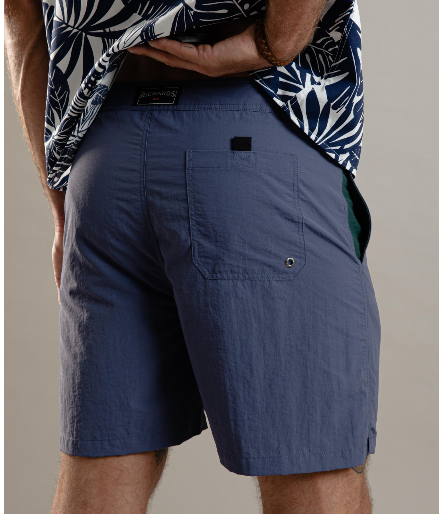 Beach Short Surf Crumpled Azul Jeans