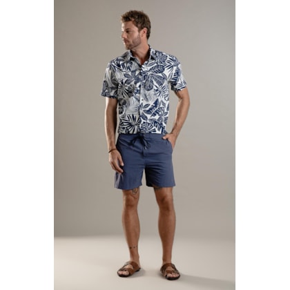 Beach Short Surf Crumpled Azul Jeans