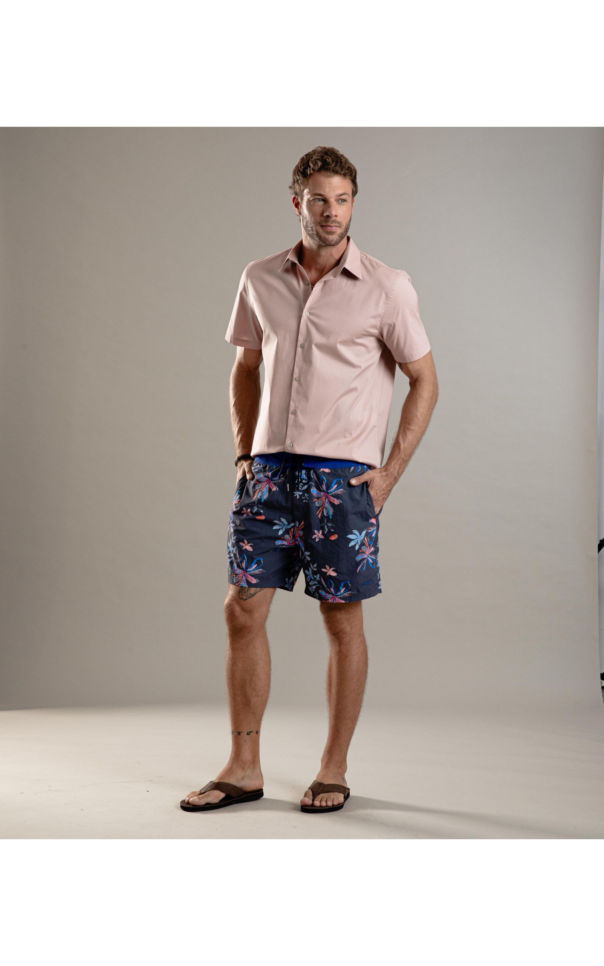 Beach Short Surf Soft Flower Dark Navy