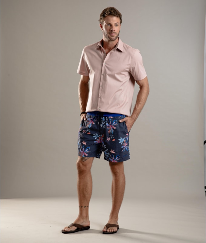 Beach Short Surf Soft Flower Dark Navy