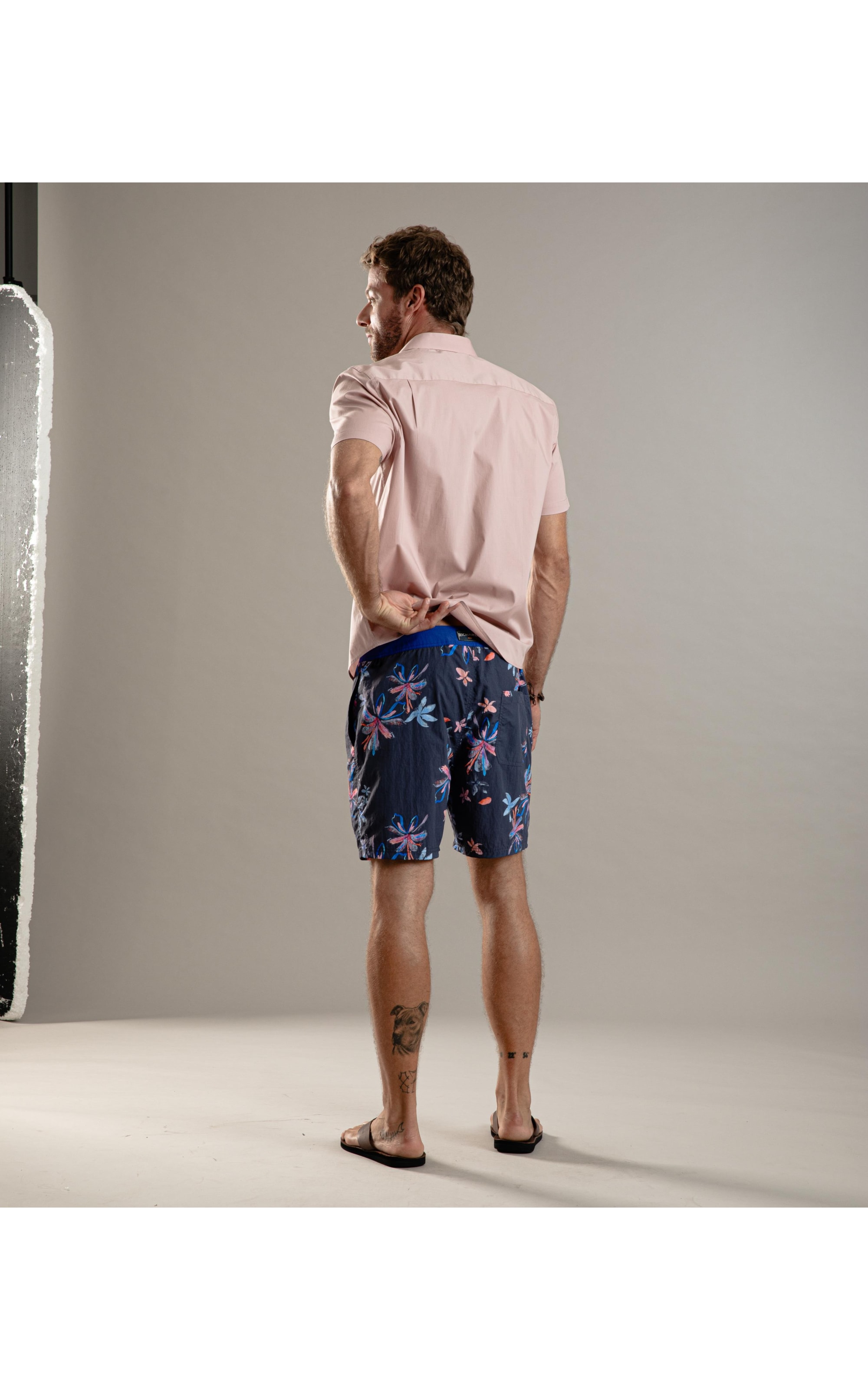 Beach Short Surf Soft Flower Dark Navy