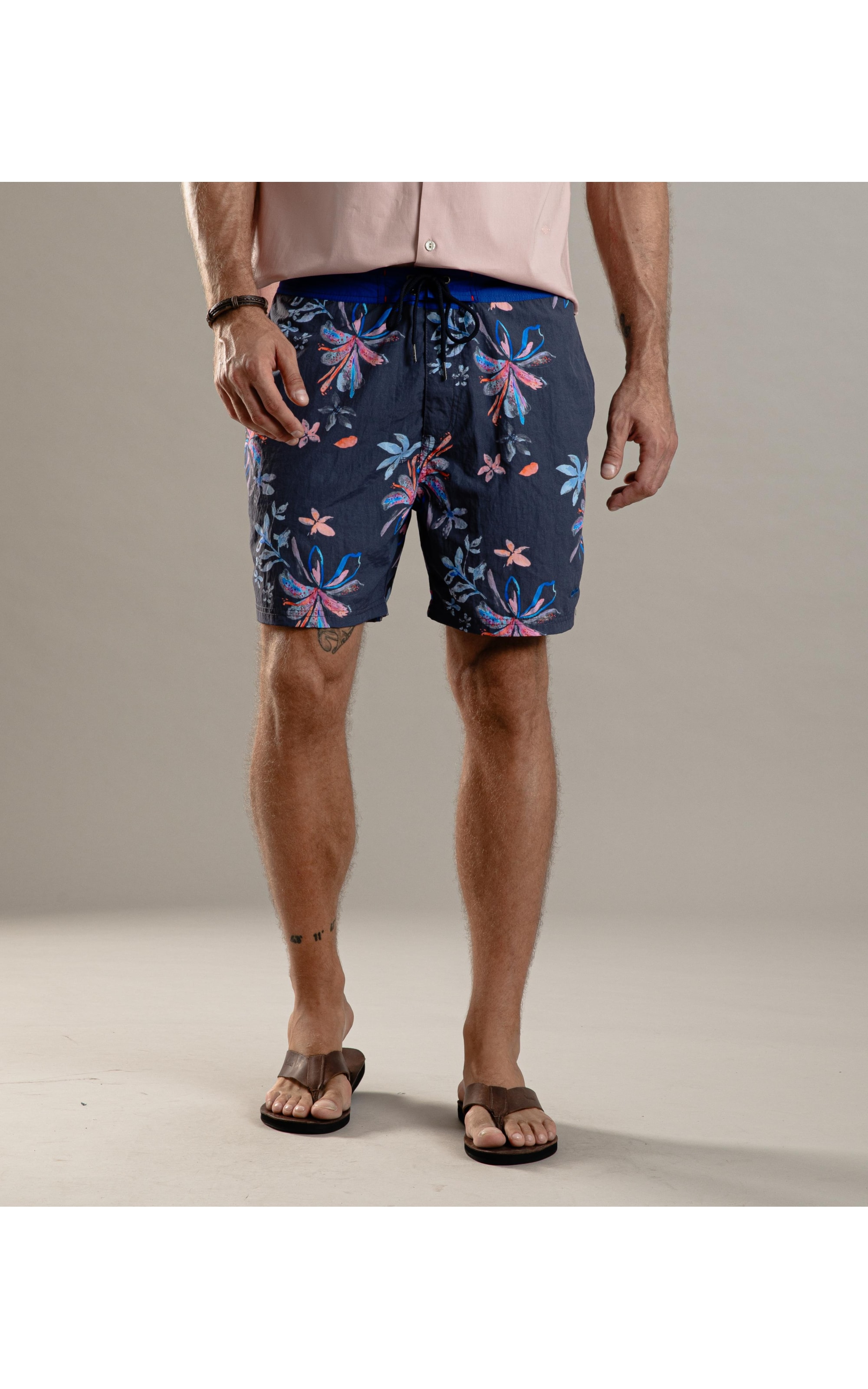 Beach Short Surf Soft Flower Dark Navy