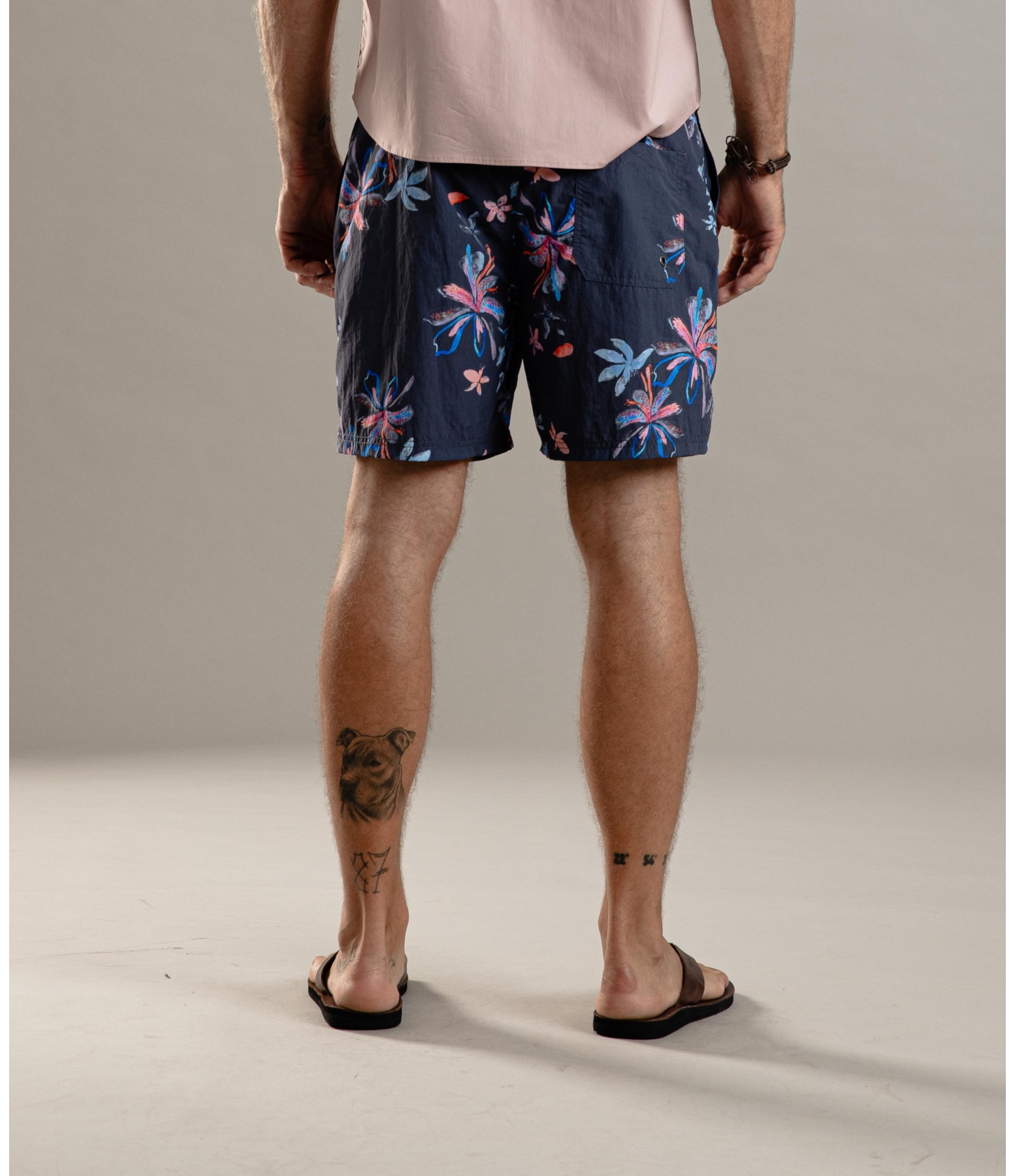 Beach Short Surf Soft Flower Dark Navy