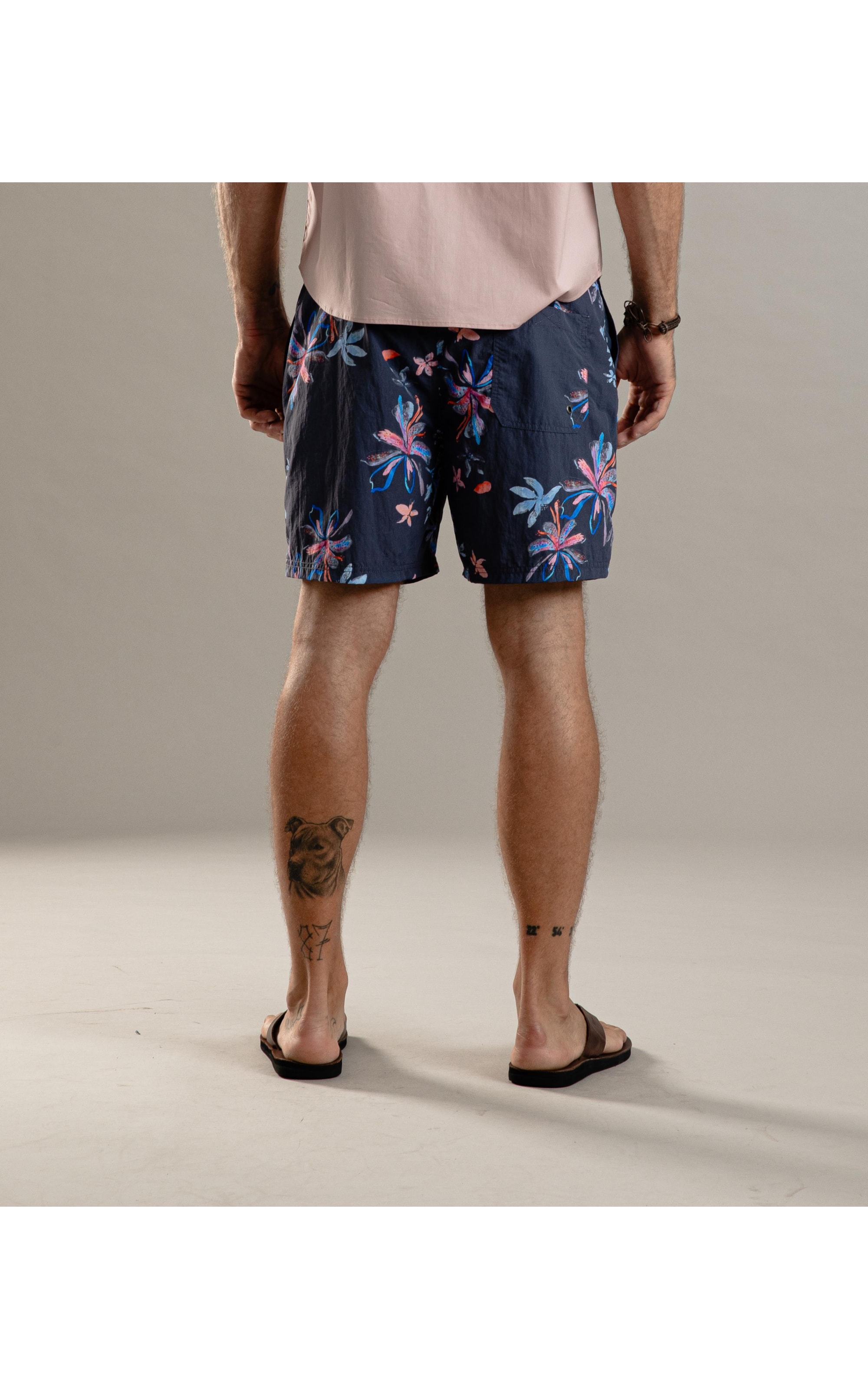 Beach Short Surf Soft Flower Dark Navy