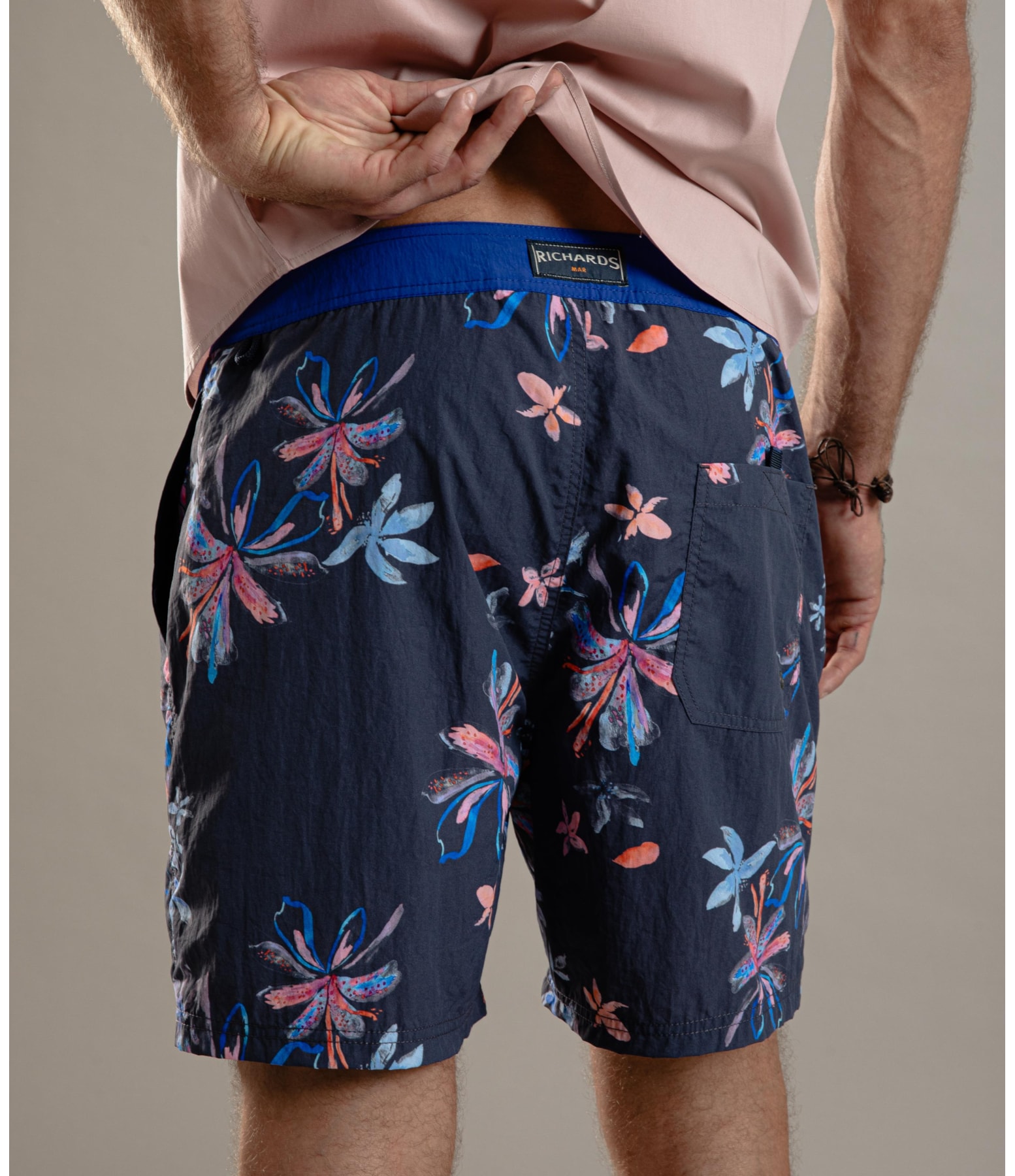 Beach Short Surf Soft Flower Dark Navy