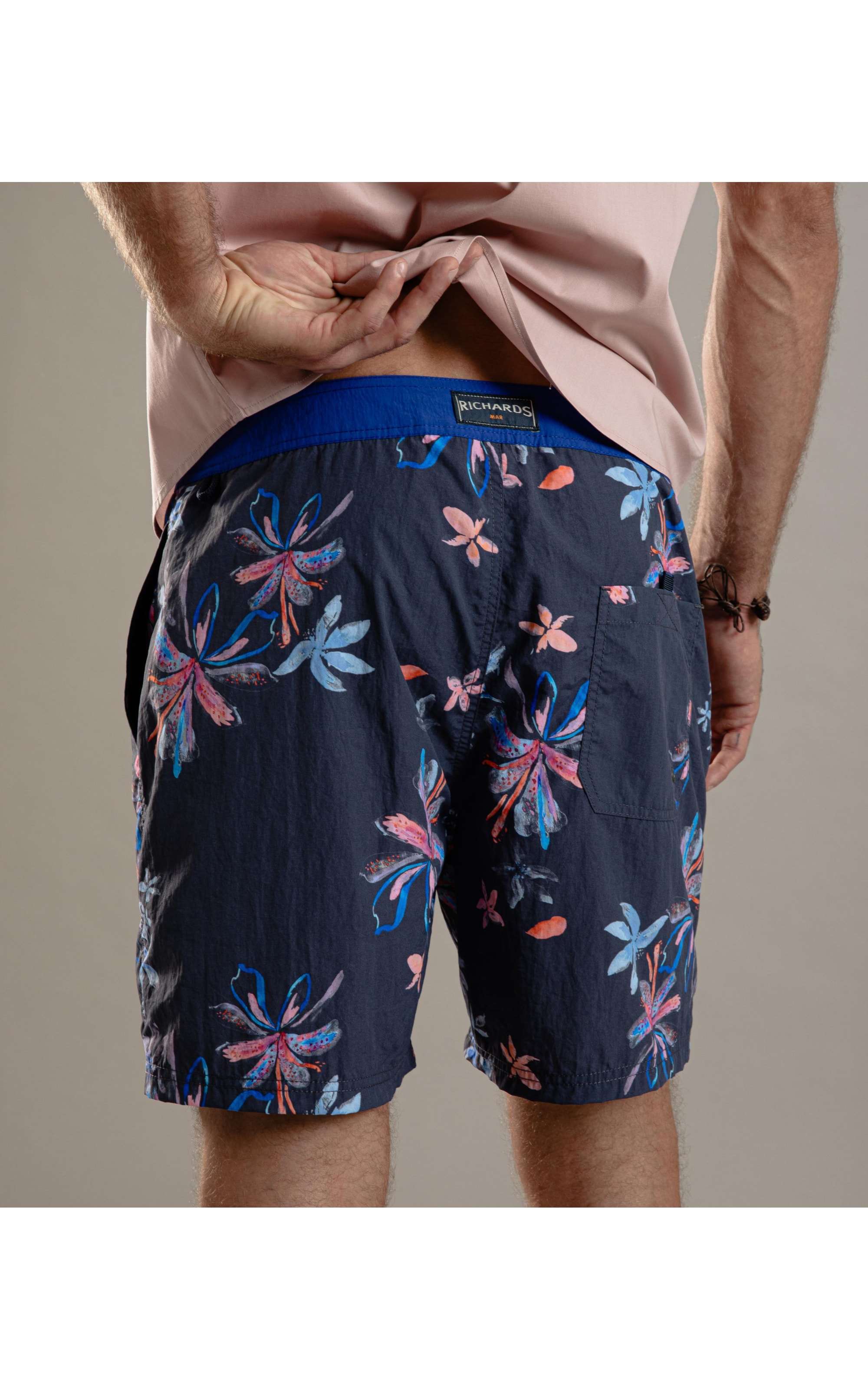 Beach Short Surf Soft Flower Dark Navy