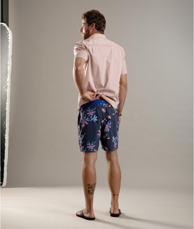 Beach Short Surf Soft Flower Dark Navy