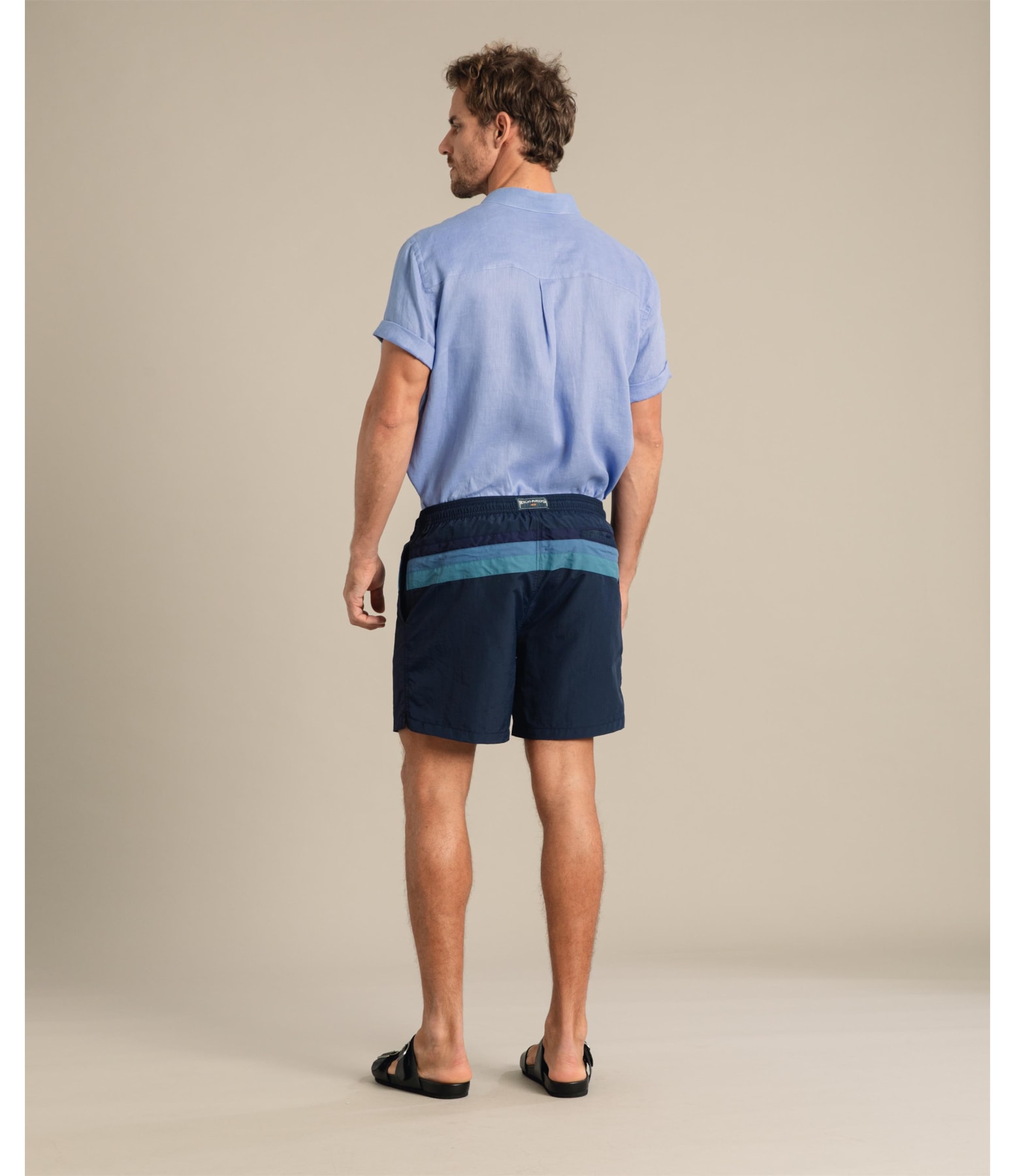 Beach Short Triple Stripes Regular Dark Navy