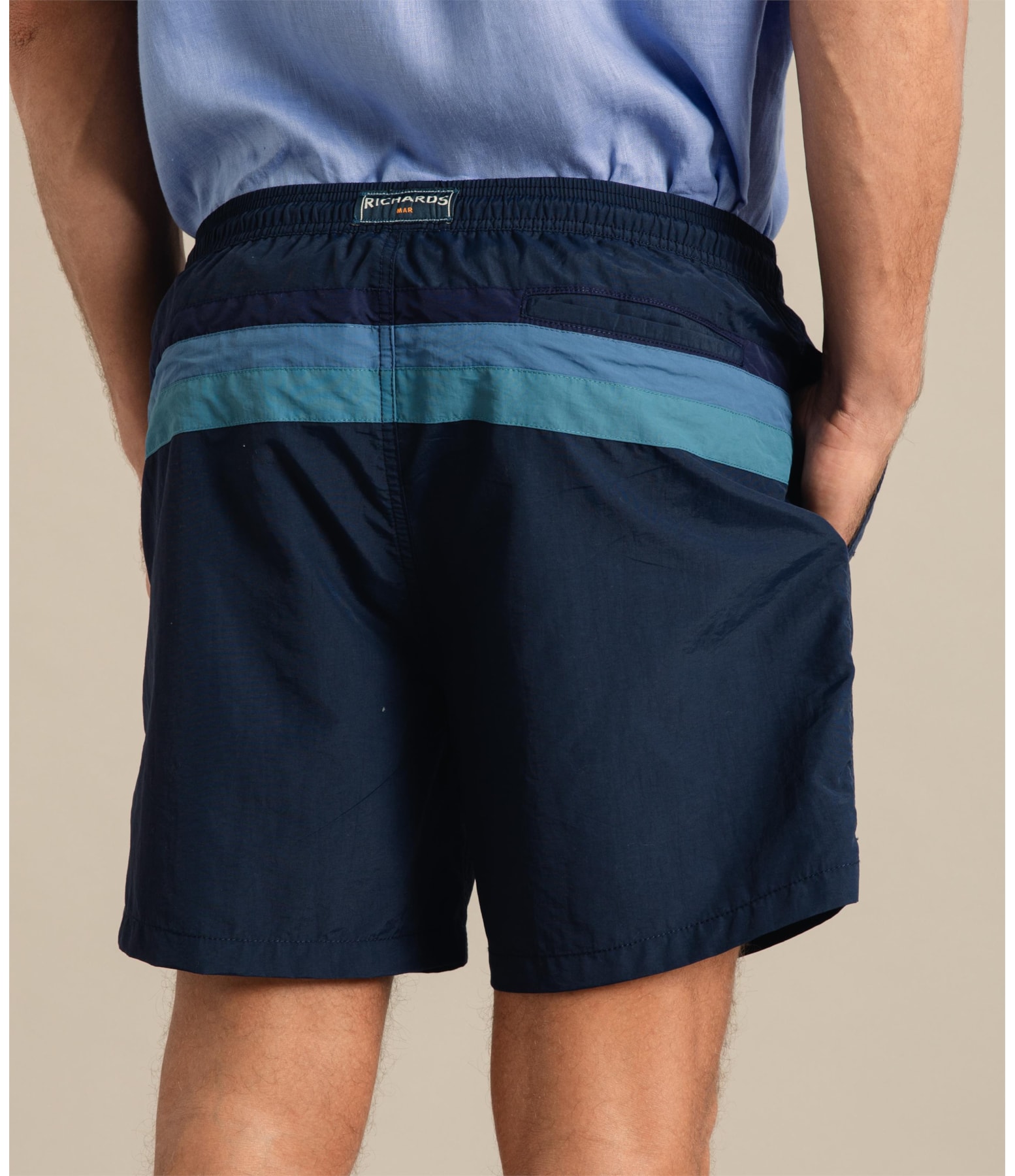 Beach Short Triple Stripes Regular Dark Navy