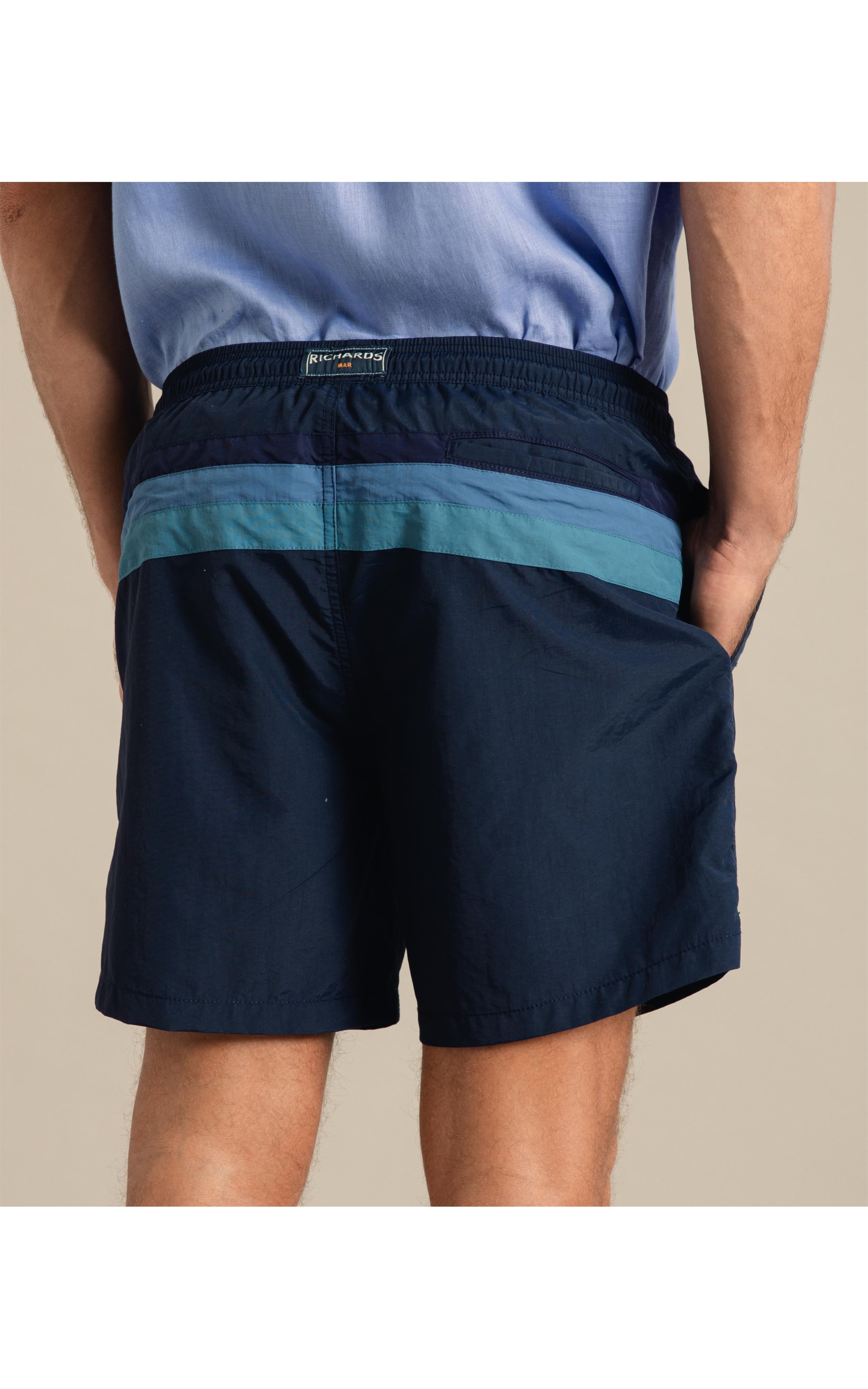 Beach Short Triple Stripes Regular Dark Navy