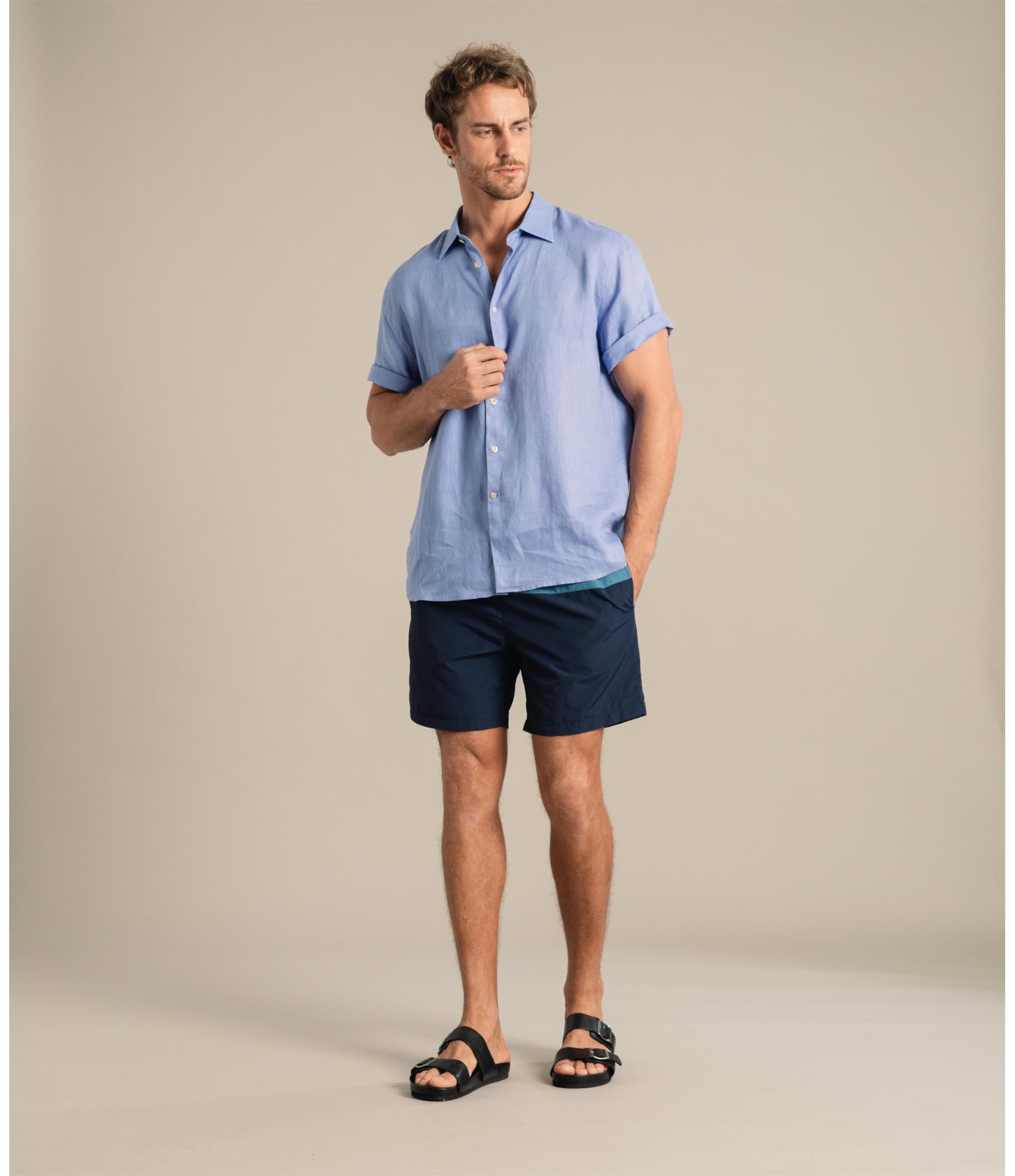 Beach Short Triple Stripes Regular Dark Navy