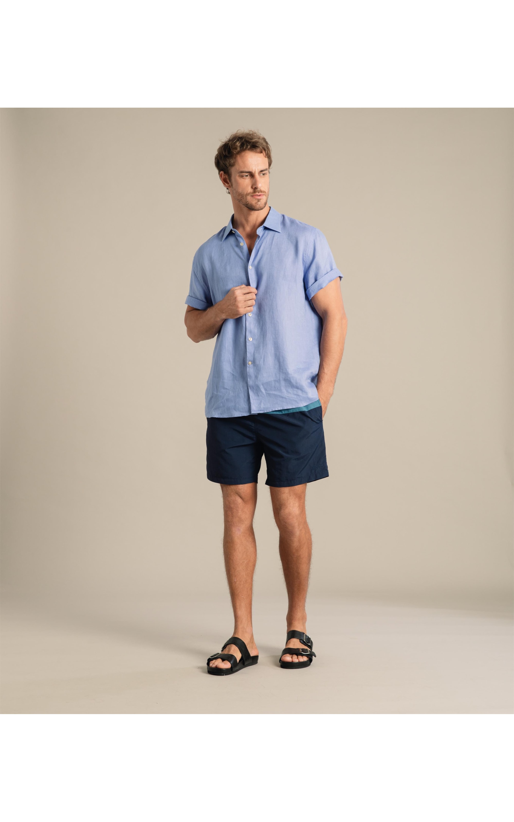 Beach Short Triple Stripes Regular Dark Navy