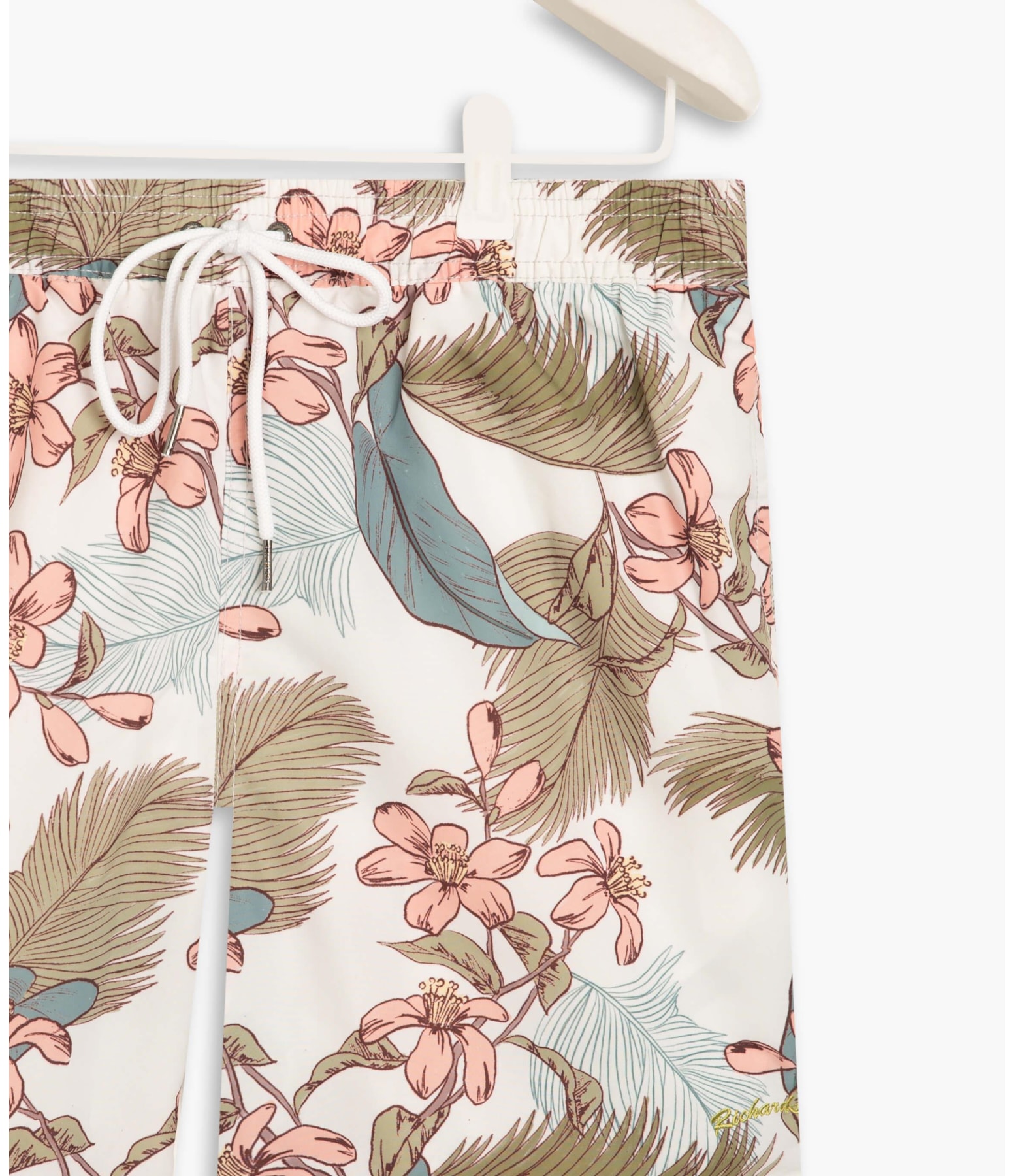 Beach Short Tropical Color Branco