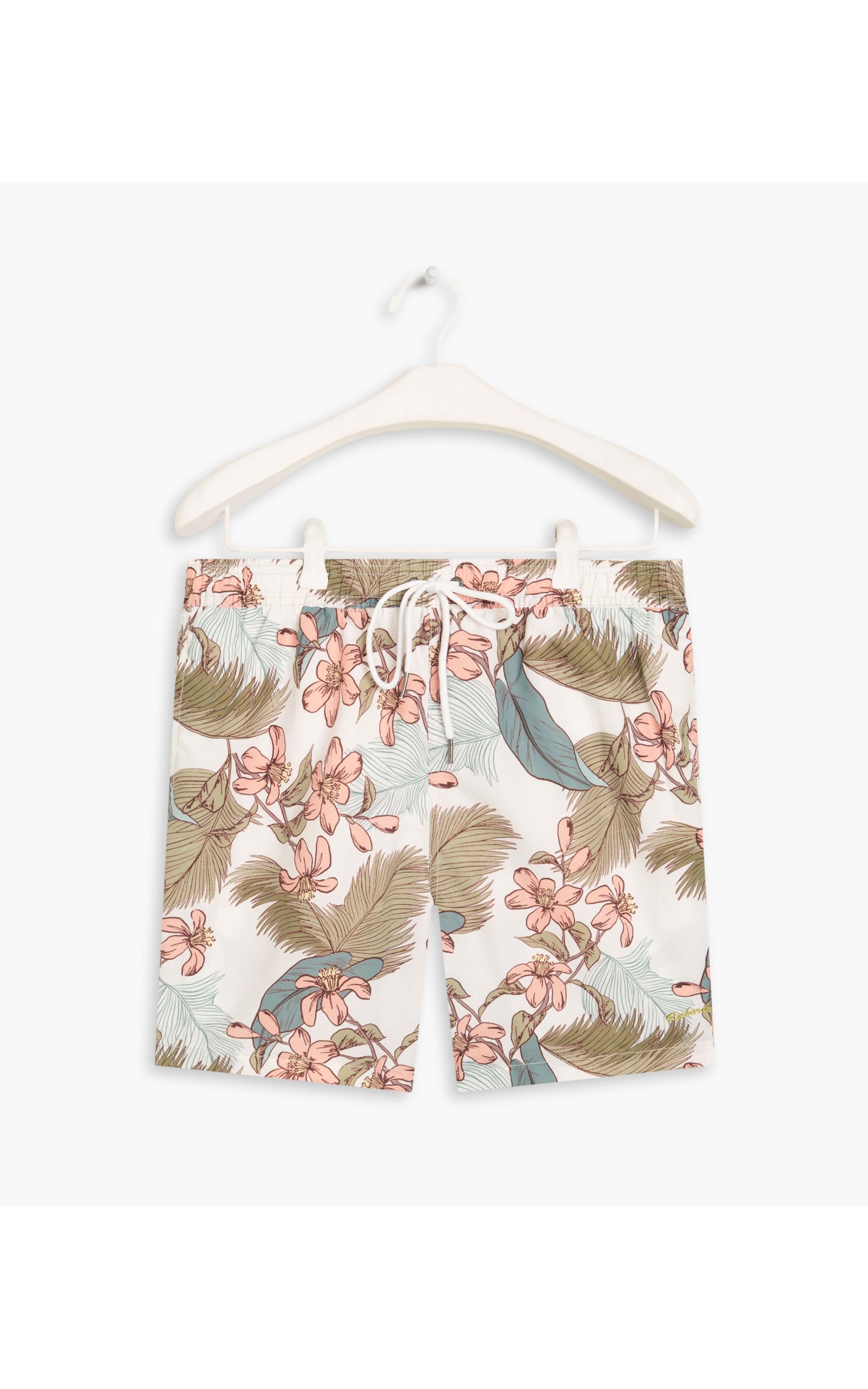 Beach Short Tropical Color Branco